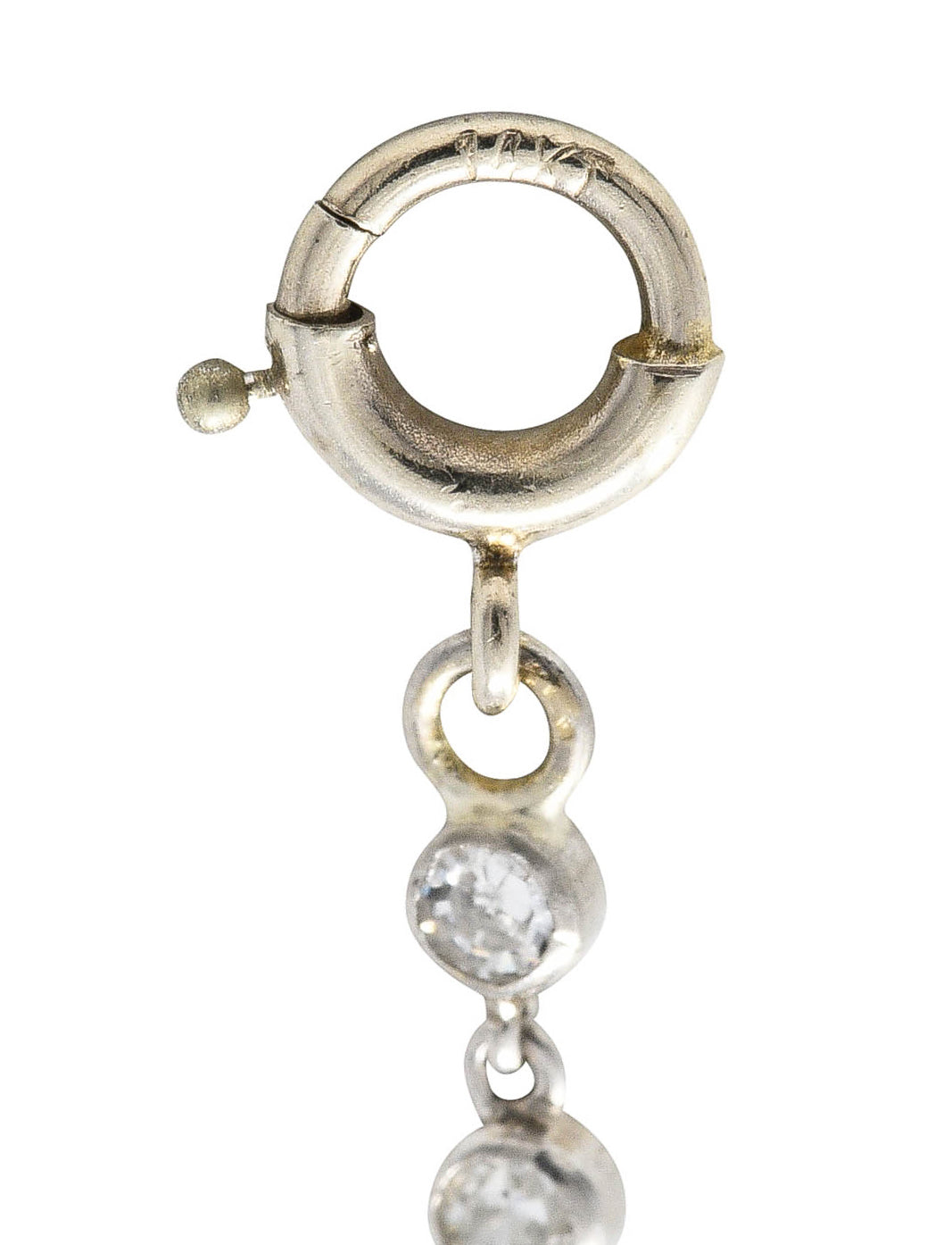 Art Deco 7.50 CTW Diamond Platinum 43 Inch Long Chain Link Necklace Wilson's Estate Jewelry