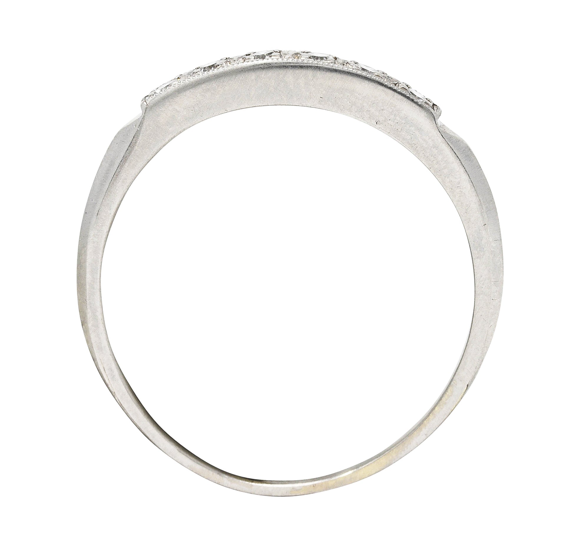 Art Deco Single Cut Diamond Platinum Anniversary Band RingRing - Wilson's Estate Jewelry