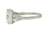 Art Deco 2.00 CTW Transitional Cut Diamond Platinum Vintage Engagement Ring GIA
