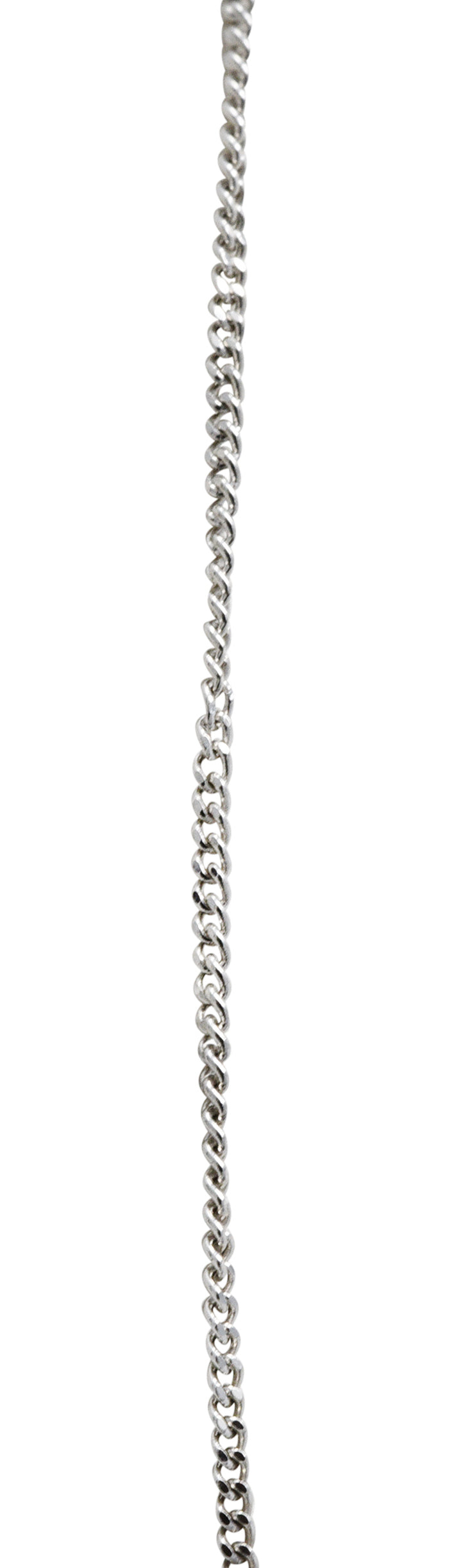 Contemporary 0.72 CTW Diamond 18 Karat White Gold Halo Pendant NecklaceNecklace - Wilson's Estate Jewelry