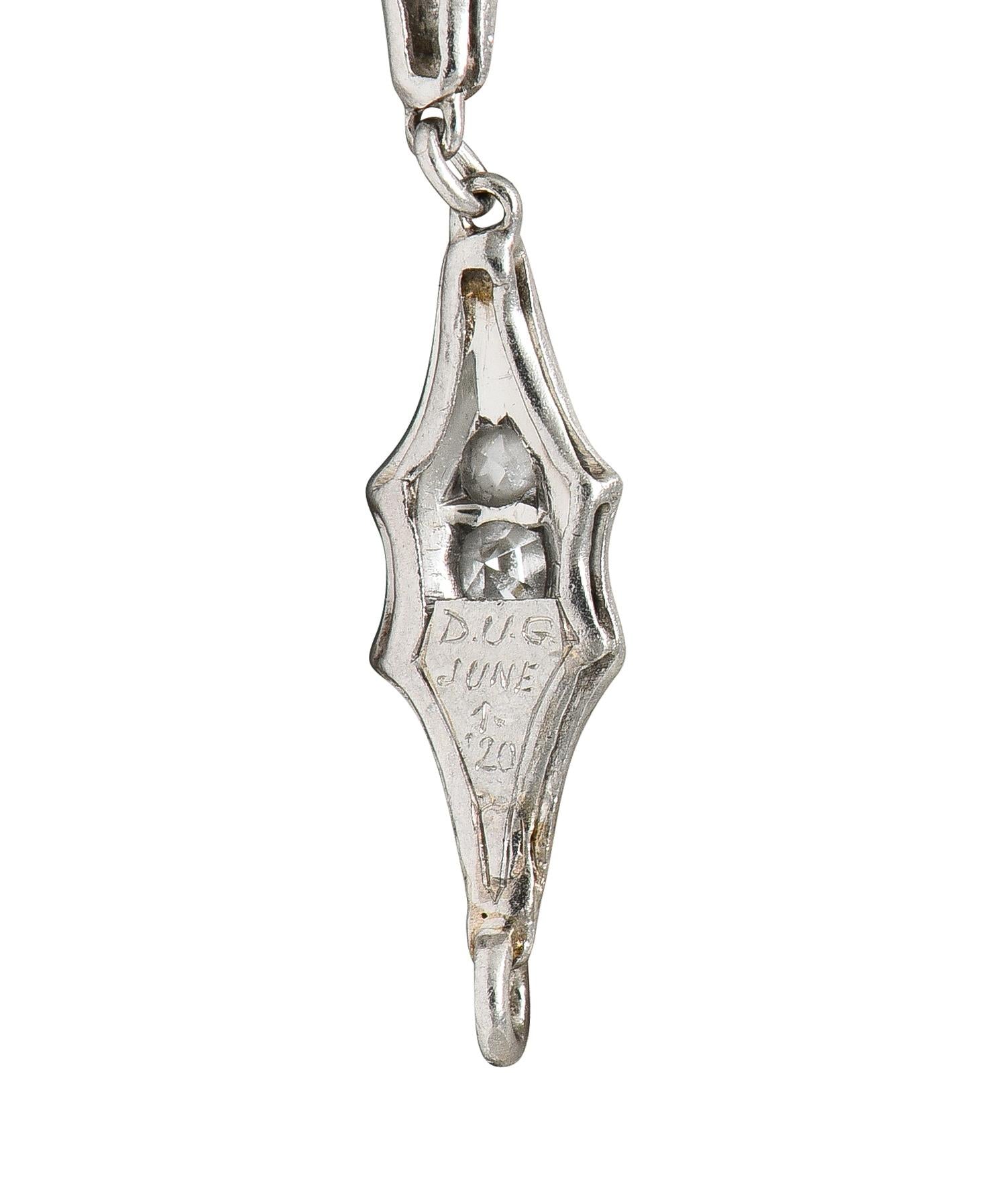 Art Deco 1920 4.60 CTW Diamond Platinum Fancy Link Antique Chain Necklace
