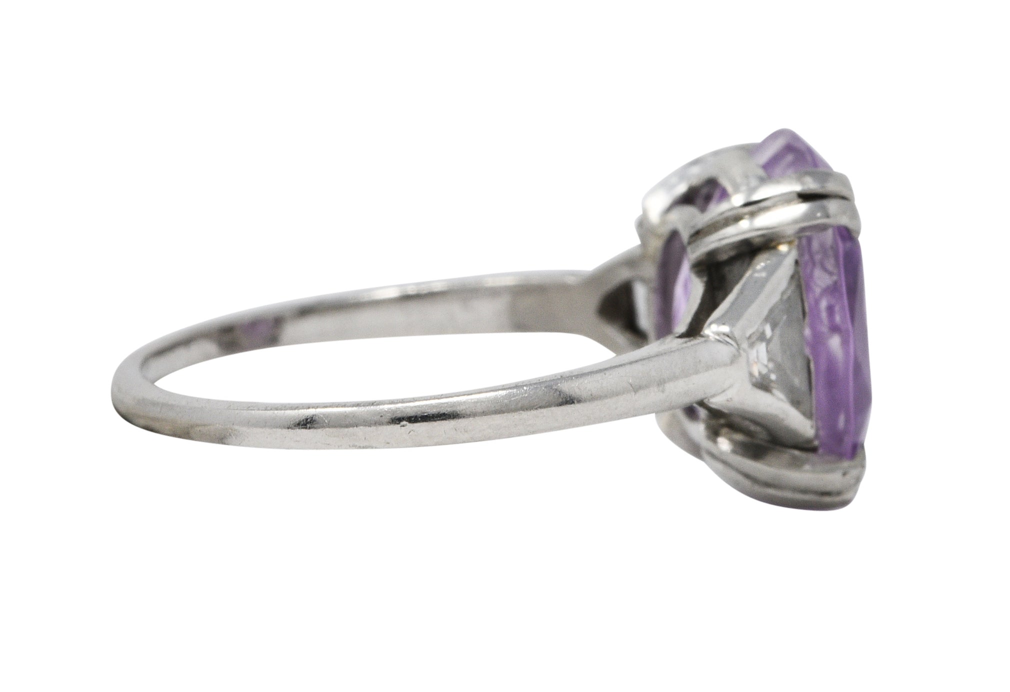 Neoclassical 4.95 CTW Purple Sapphire Diamond Platinum Zeus Intaglio Art Deco RingRing - Wilson's Estate Jewelry