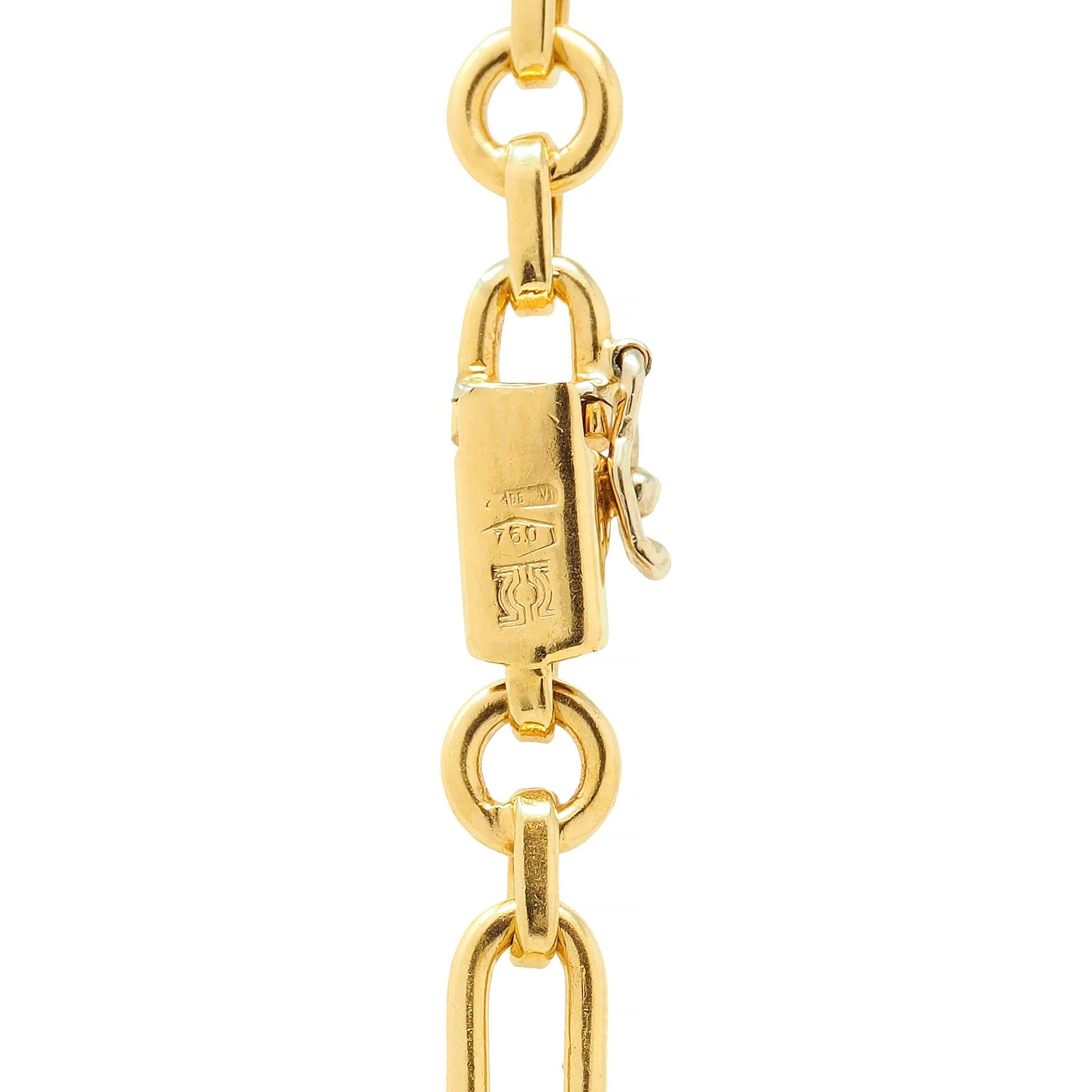 Vintage 18 Karat Yellow Gold Fancy Paperclip Link Chain Necklace