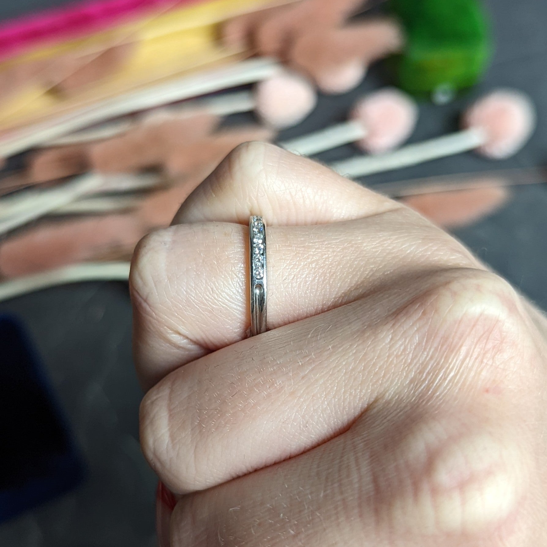 Tiffany & Co. Diamond Platinum Channel Band Ring Wilson's Estate Jewelry