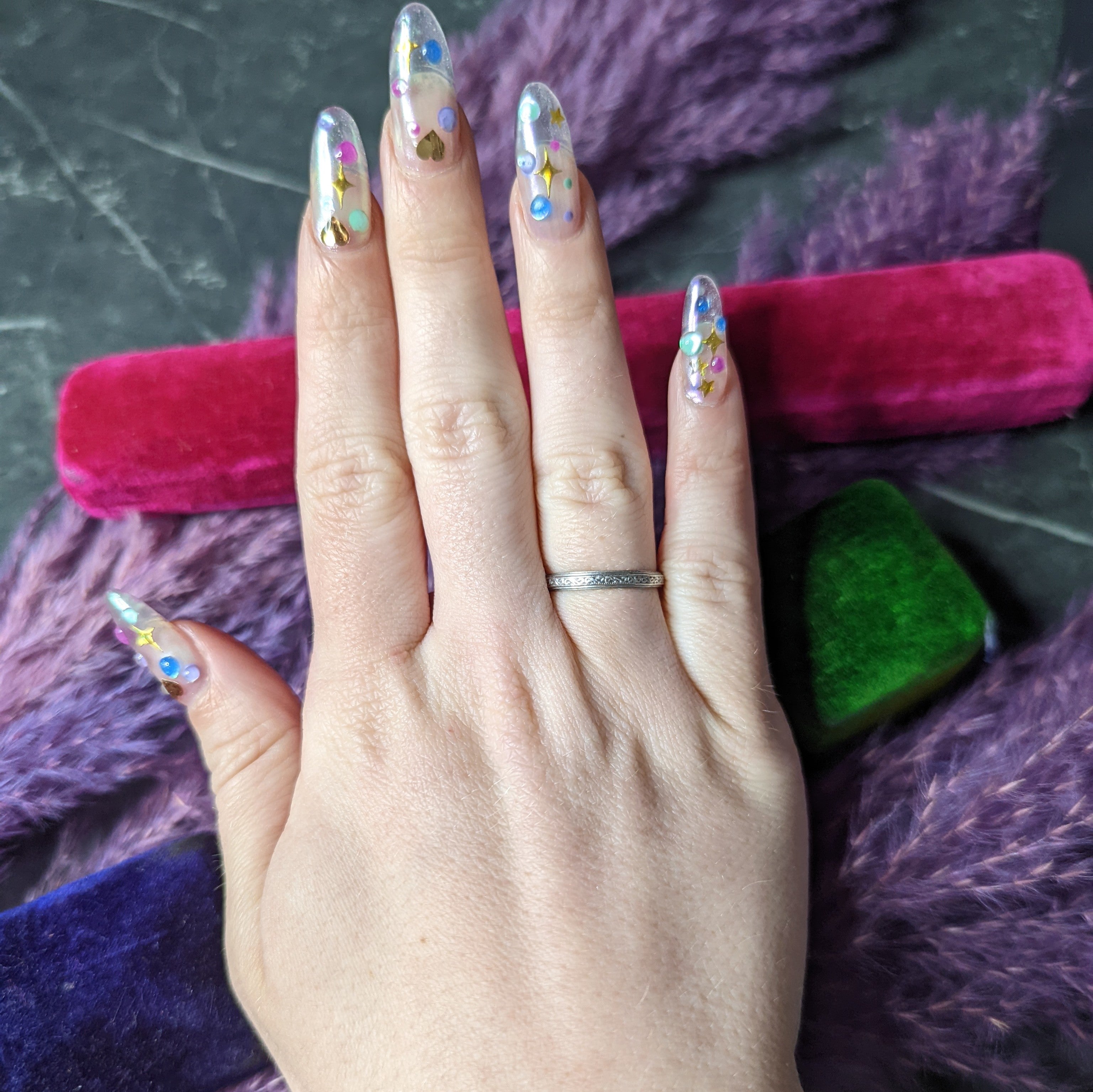 1930's Art Deco Platinum Scrolling Stacking Band Ring Wilson's Estate Jewelry