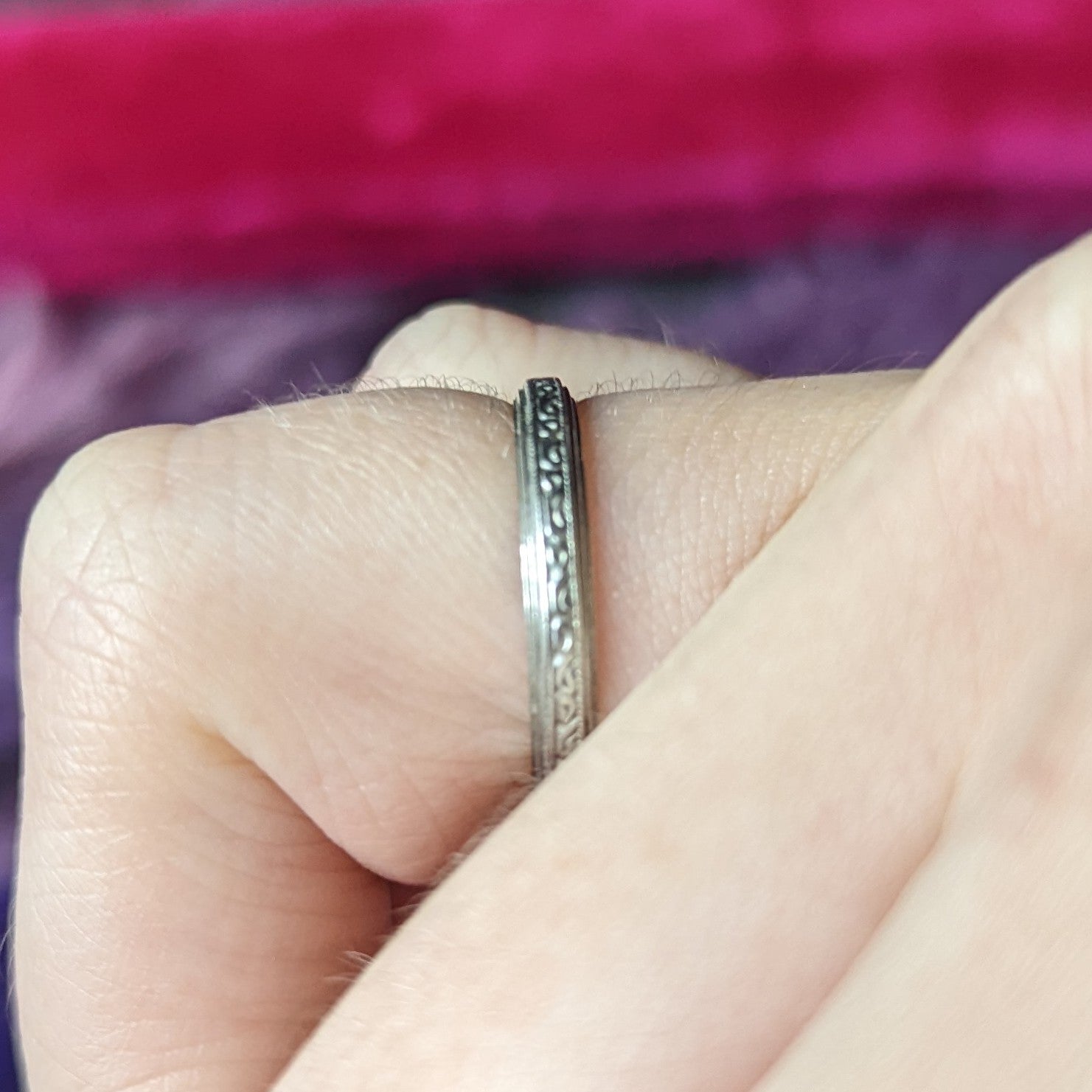 1930's Art Deco Platinum Scrolling Stacking Band Ring Wilson's Estate Jewelry