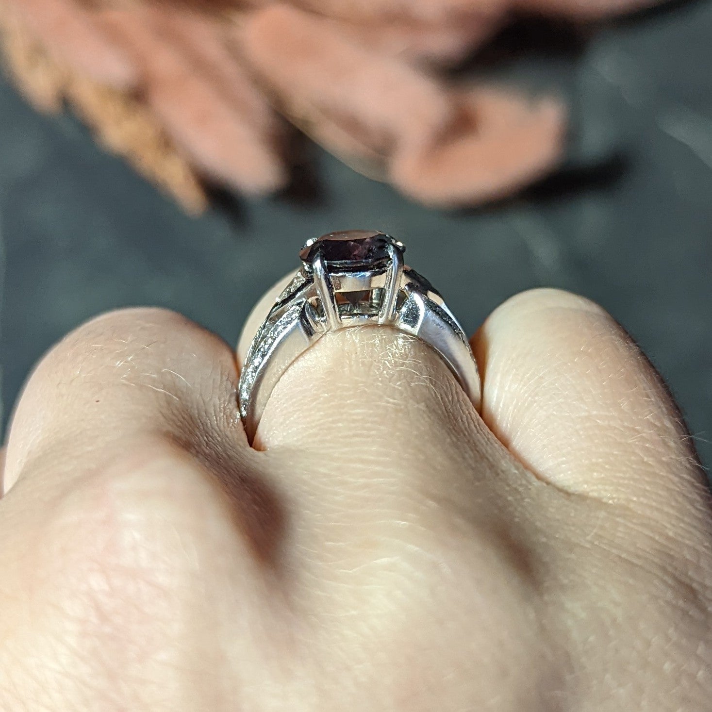Vintage 3.85 CTW Color-Change Alexandrite Diamond Platinum Gemstone Ring AGL Wilson's Estate Jewelry