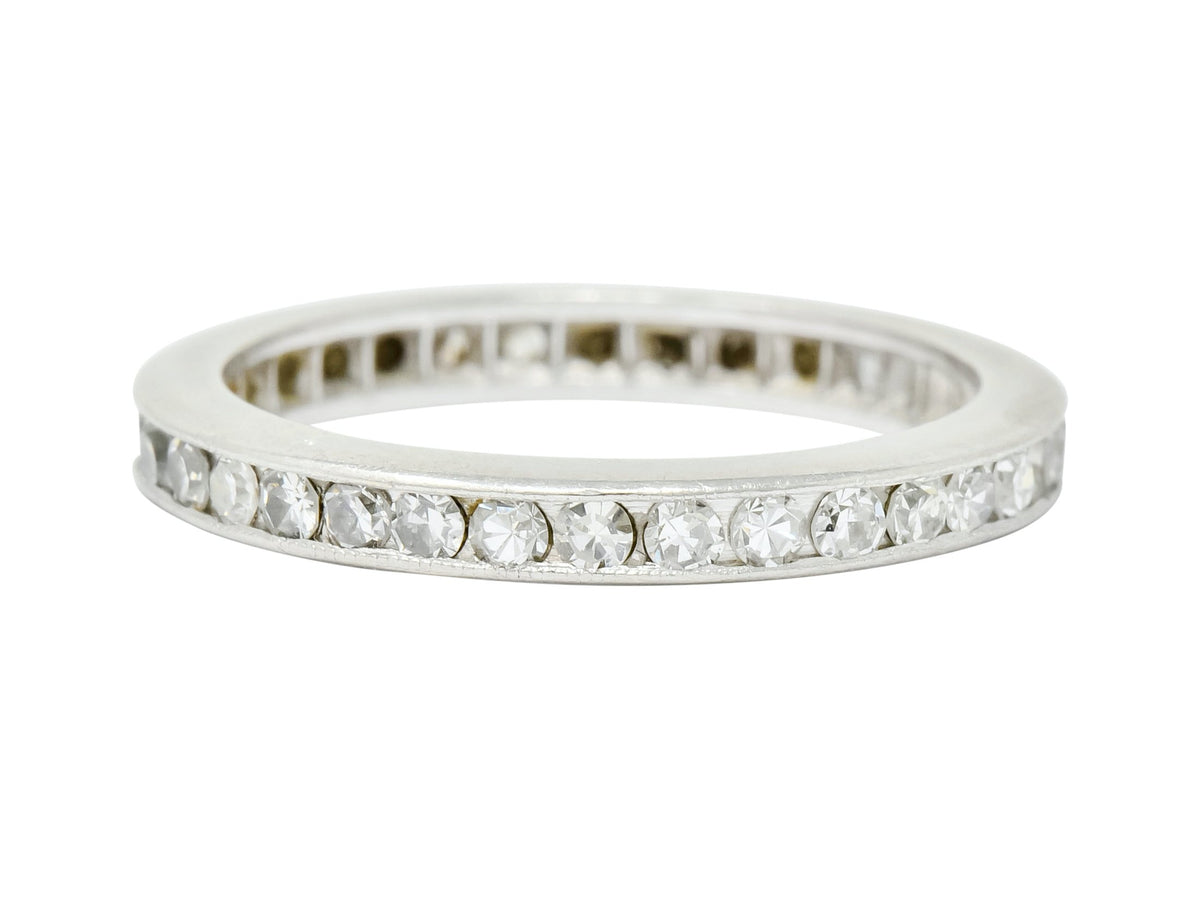 Art Deco 1.00 CTW Diamond Platinum Channel Eternity Band Ring - Wilson's Estate Jewelry