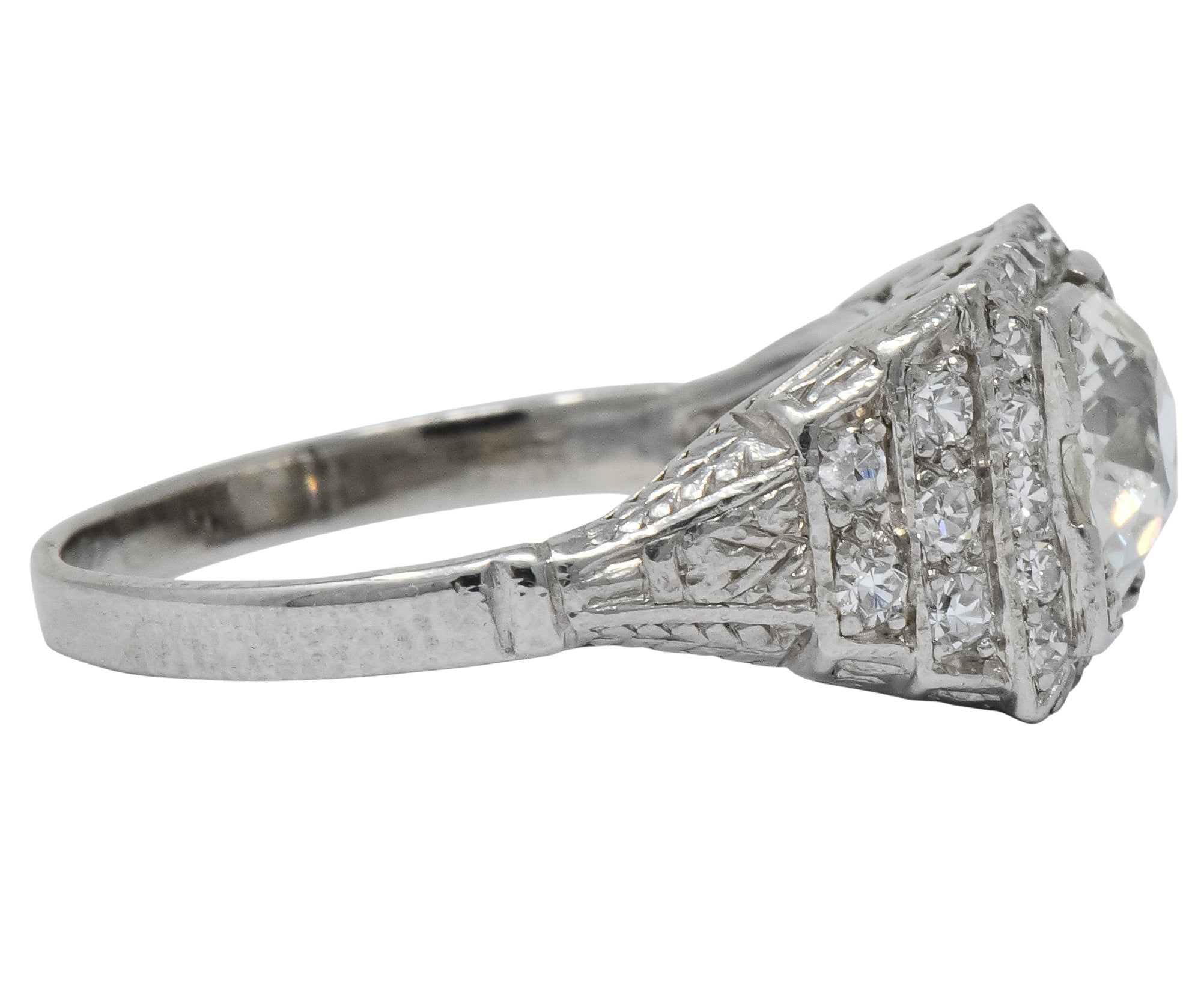 Art Deco 1.95 CTW Diamond Platinum Engagement Ring - Wilson's Estate Jewelry