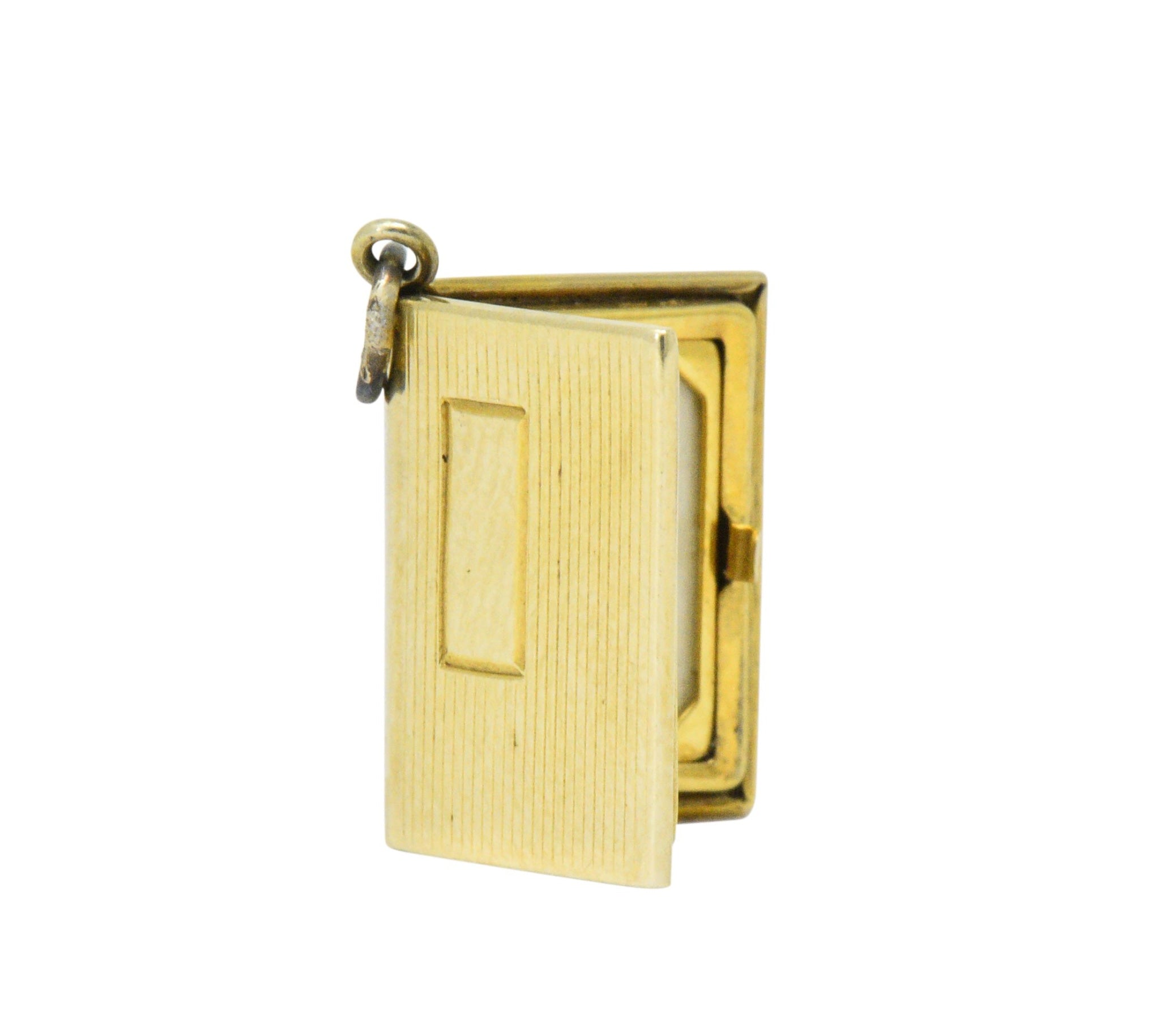 Art Nouveau 14 Karat Gold Lord's Prayer Book Charm Wilson's Estate Jewelry