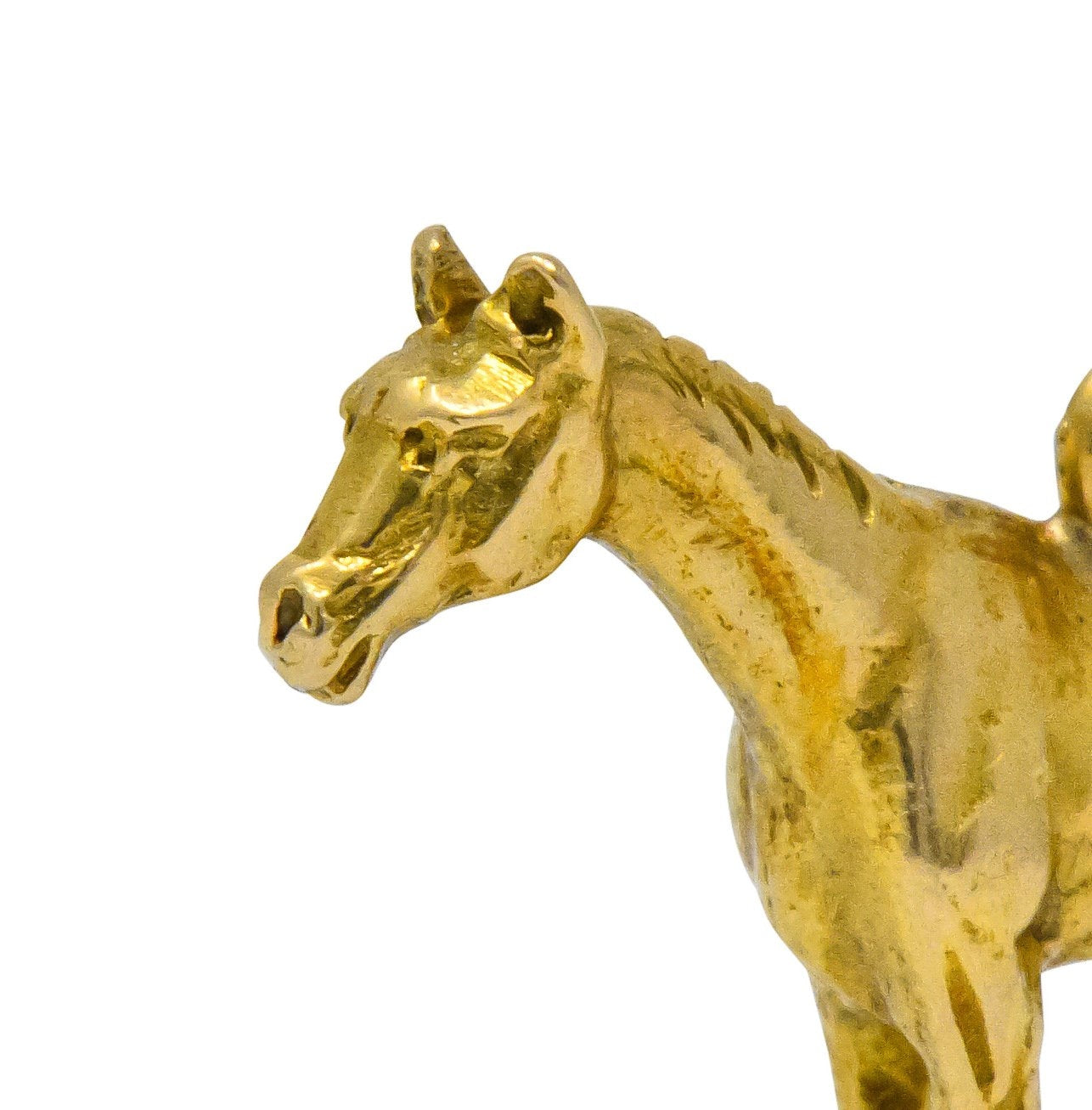 Art Nouveau 14 Karat Gold Realistic Horse Charm - Wilson's Estate Jewelry