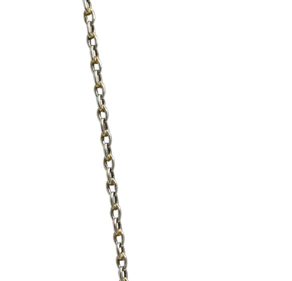 Belle Époque Enamel Diamond Platinum-Topped 18 Karat Gold French Lariat Pendant Necklace - Wilson's Estate Jewelry