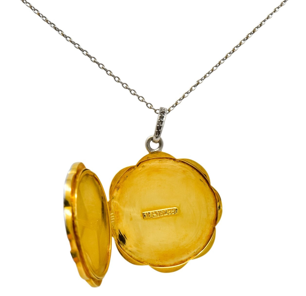 Belle Époque Enamel Diamond Platinum-Topped 18 Karat Gold French Lariat Pendant Necklace - Wilson's Estate Jewelry