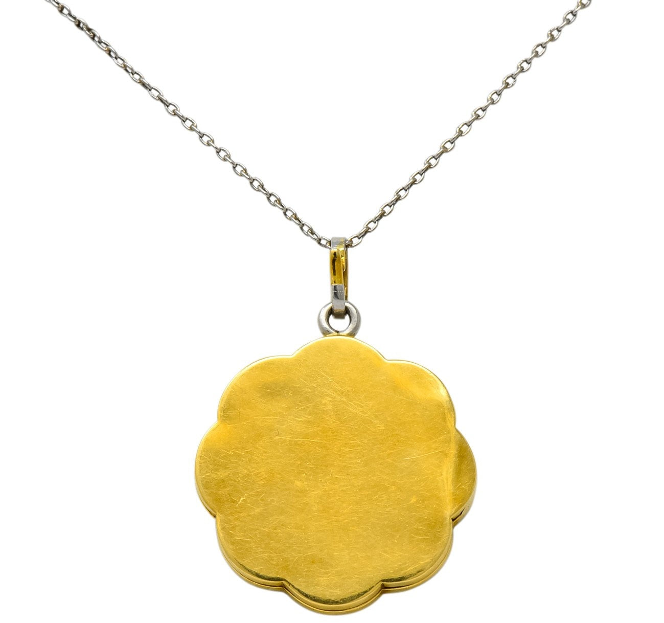 Belle Époque Enamel Diamond Platinum-Topped 18 Karat Gold French Lariat Pendant Necklace - Wilson's Estate Jewelry