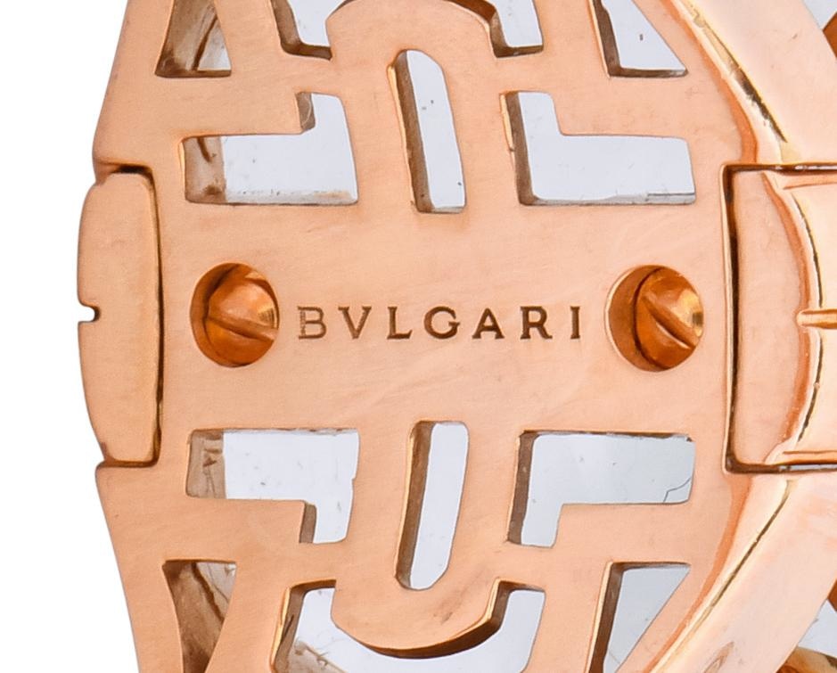 Bulgari Prasiolite Diamond 18 Karat Rose Gold Parentesi Cocktail Ring - Wilson's Estate Jewelry