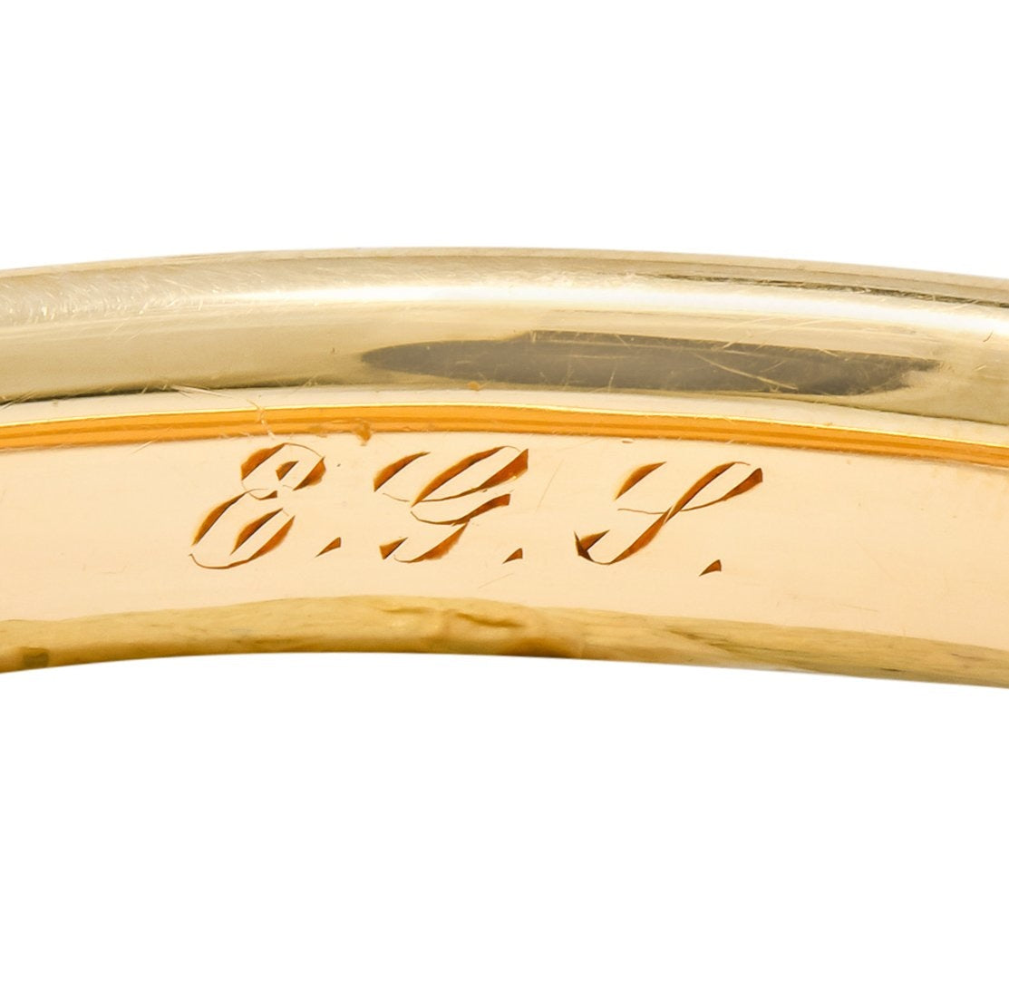 Burstow Kollmar & Co. Victorian 14 Karat Gold Engraved Bangle Bracelet - Wilson's Estate Jewelry
