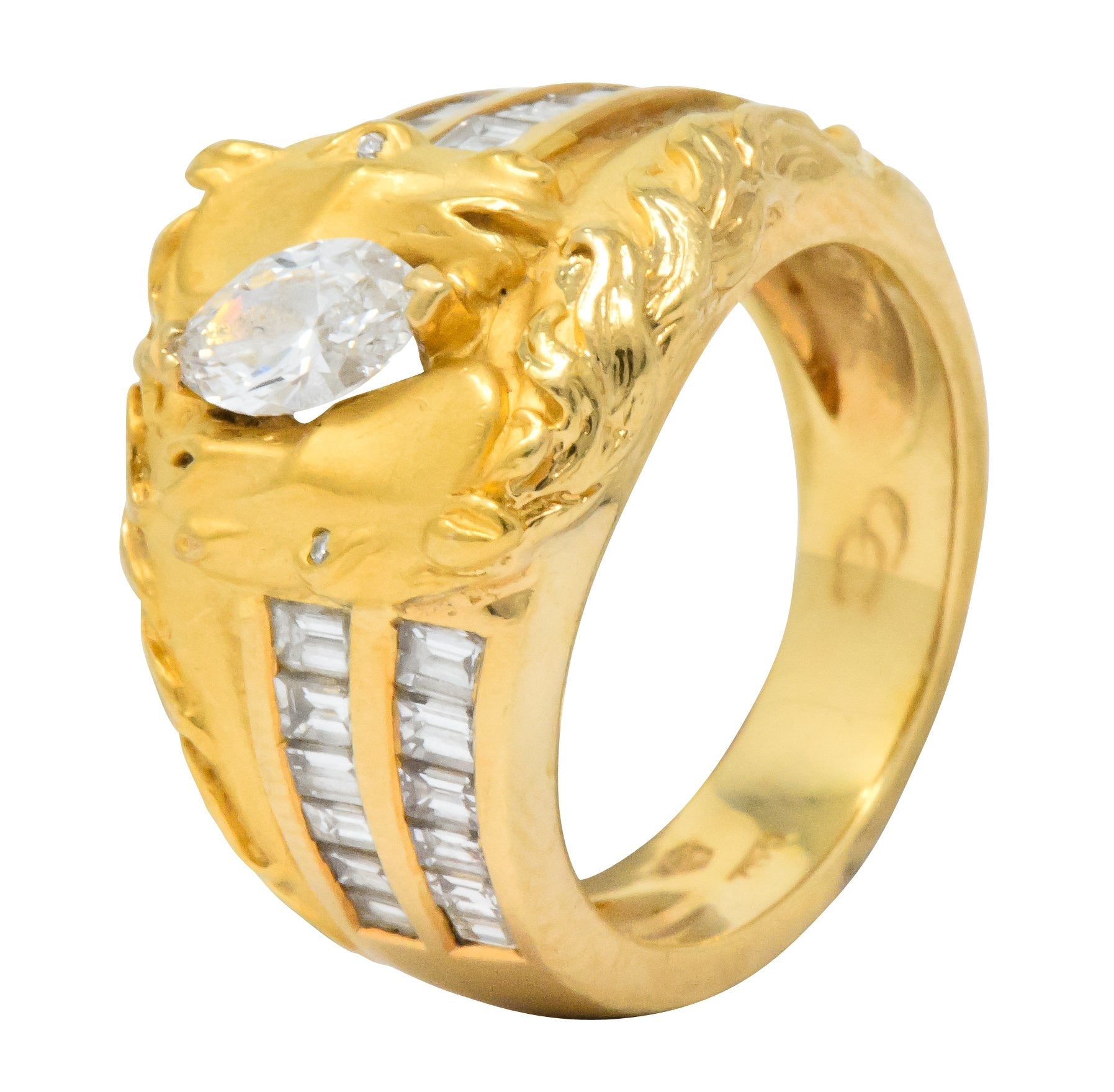 Carrera y Carrera 1.70 CTW Marquise Diamond 18 Karat Gold Ecuestre Horse Ring - Wilson's Estate Jewelry