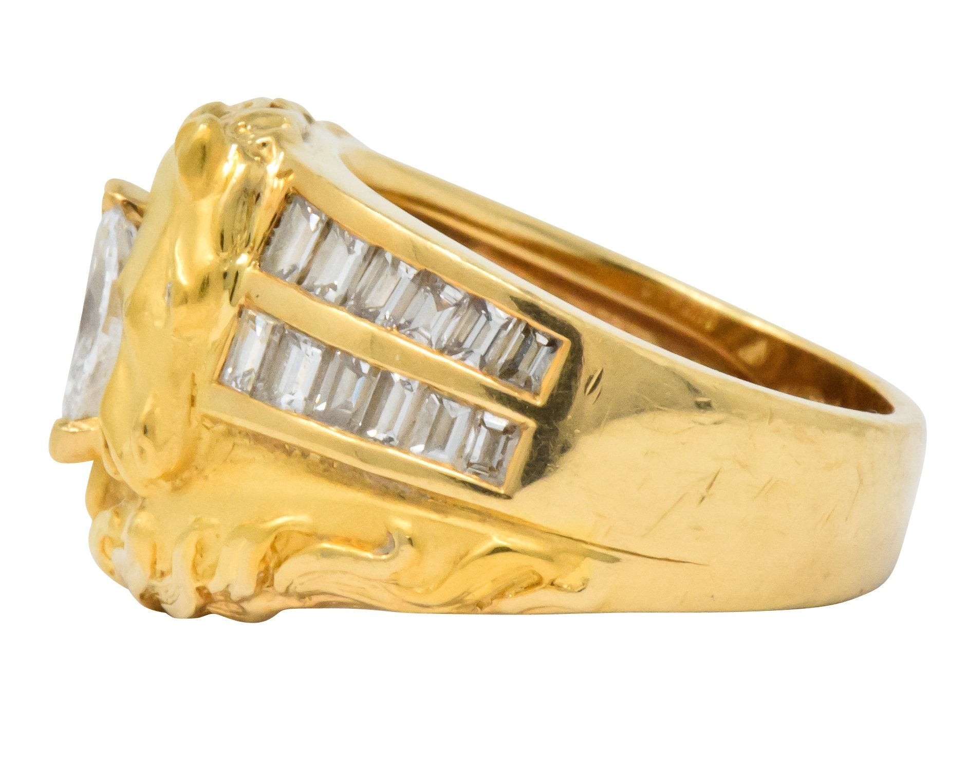 Carrera y Carrera 1.70 CTW Marquise Diamond 18 Karat Gold Ecuestre Horse Ring - Wilson's Estate Jewelry