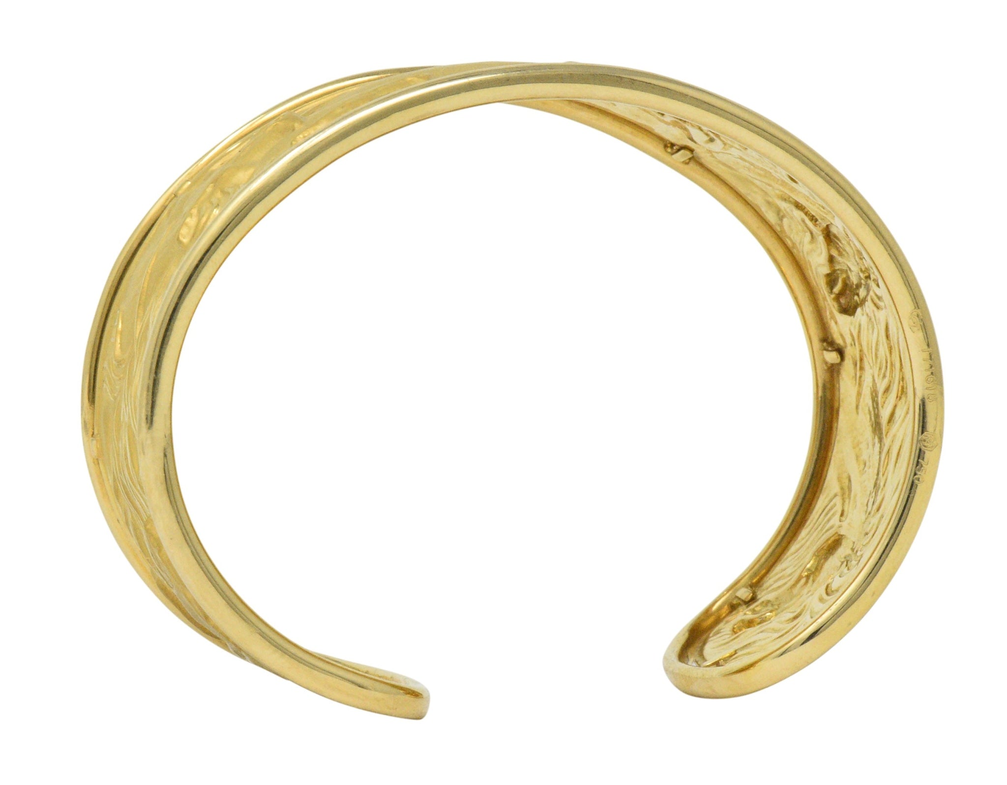 Carrera Y Carrera 18 Karat Gold Ecuestre Horse Cuff Bracelet Wilson's Estate Jewelry