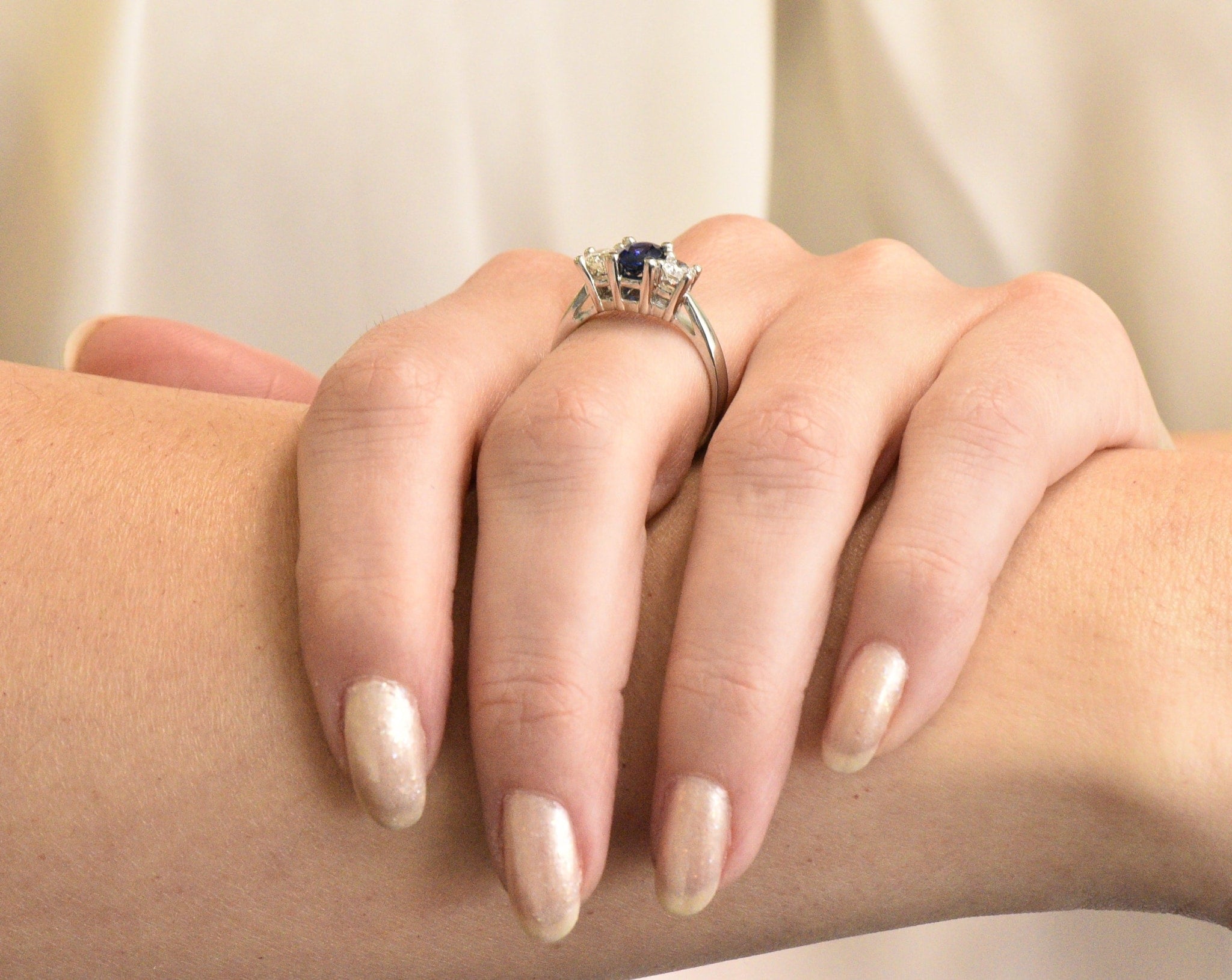 Cartier 1.15 CTW Sapphire Diamond Platinum Ring Wilson's Estate Jewelry