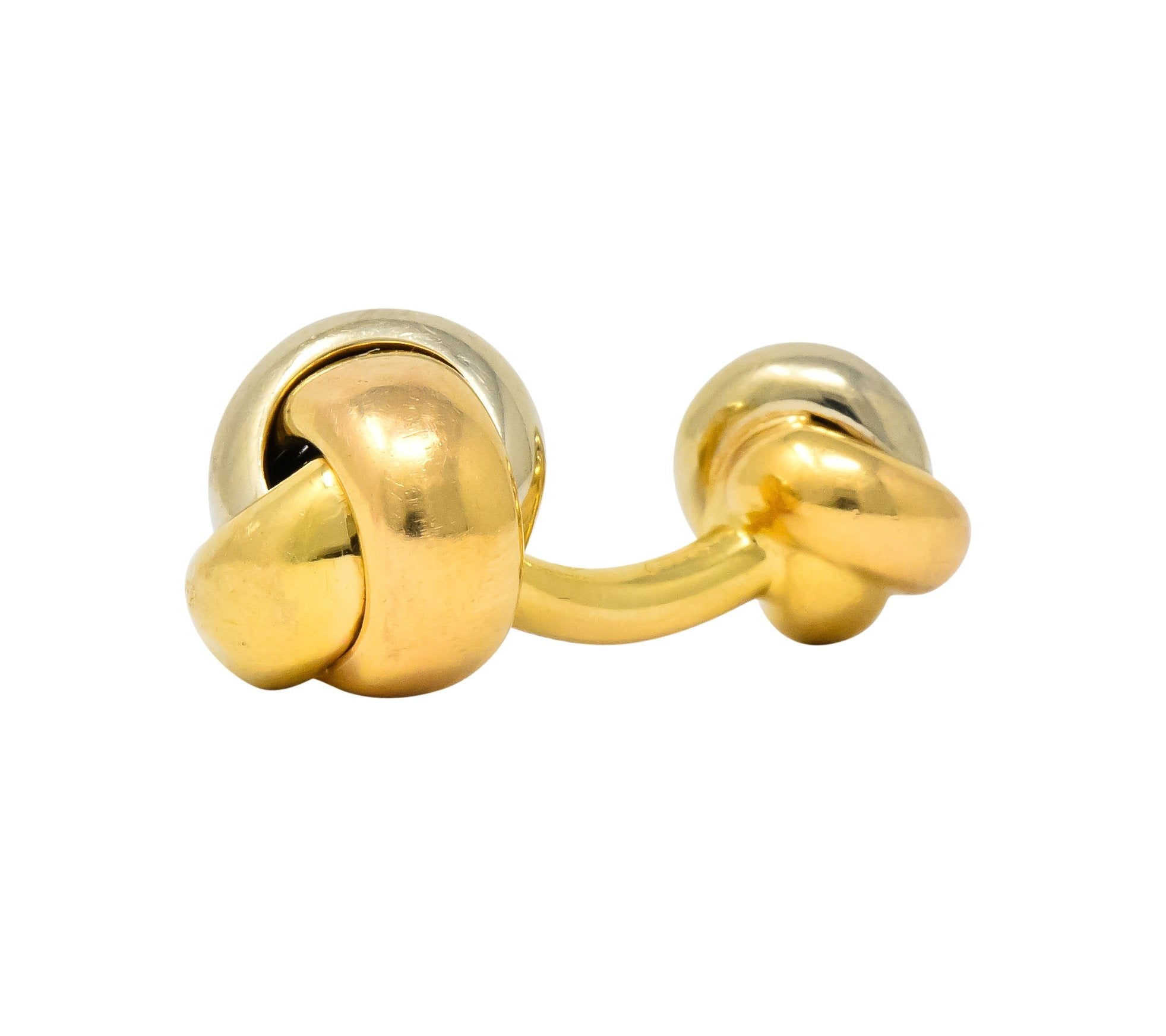 Cartier 18 Karat Tri-Color Gold Trinity Cufflinks - Wilson's Estate Jewelry