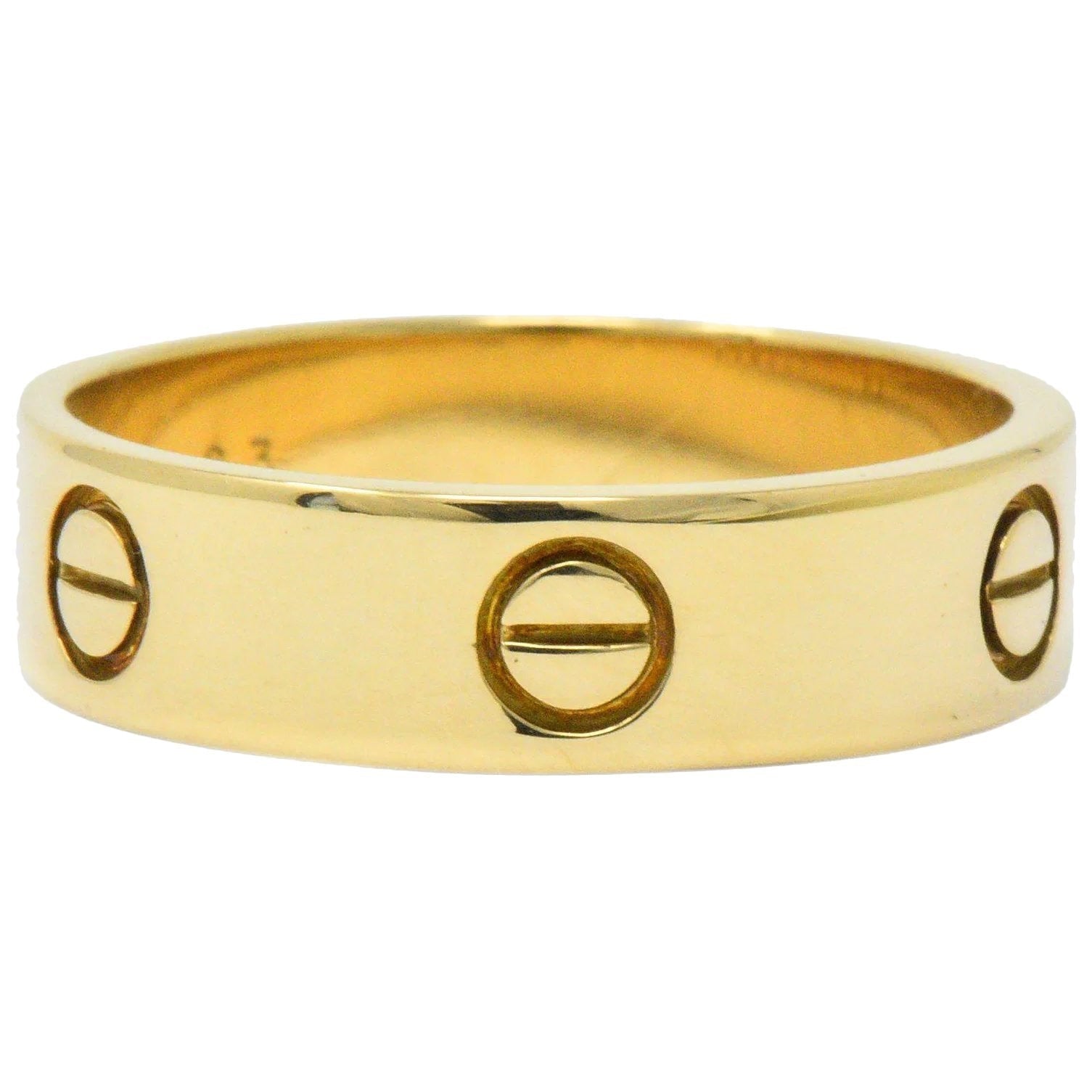 Cartier Men's 18 Karat Gold Love Collection Band Ring Wilson's Estate Jewelry