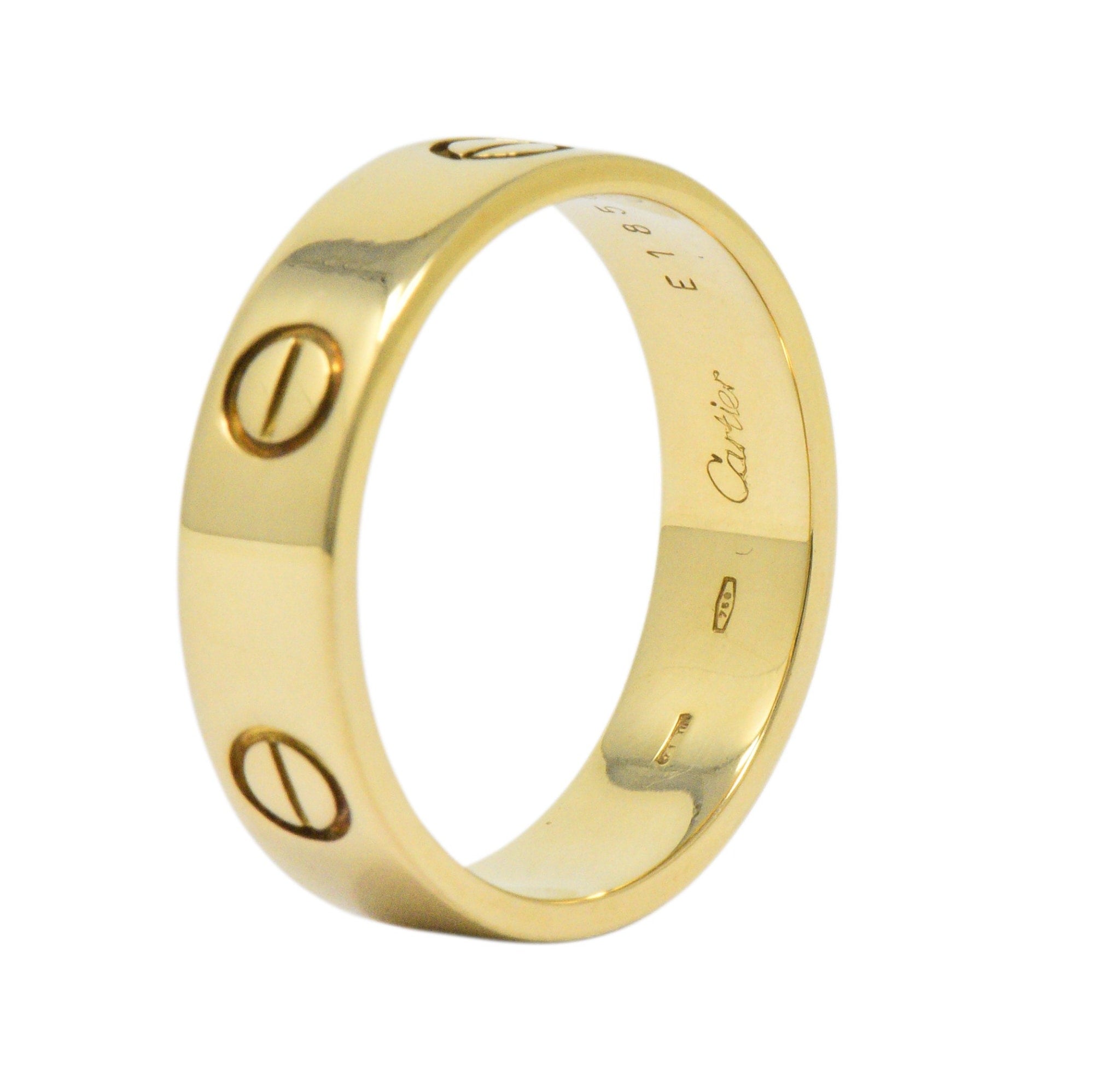 Cartier Men's 18 Karat Gold Love Collection Band Ring Wilson's Estate Jewelry