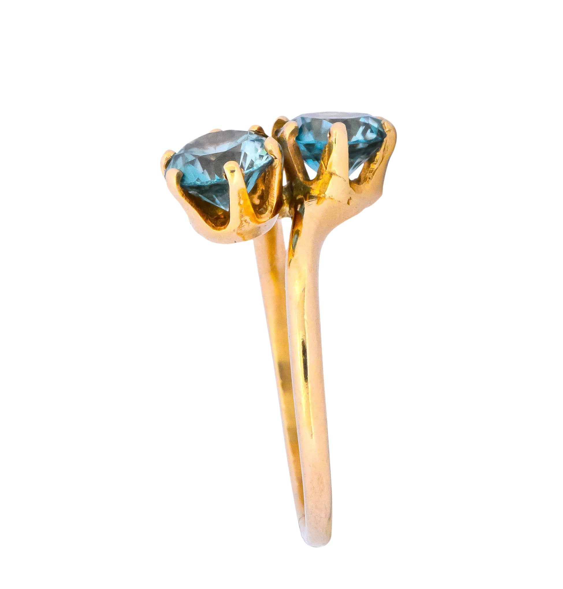 Church & Company Victorian 2.50 CTW Zircon 14 Karat Gold Toi Et Moi Ring - Wilson's Estate Jewelry
