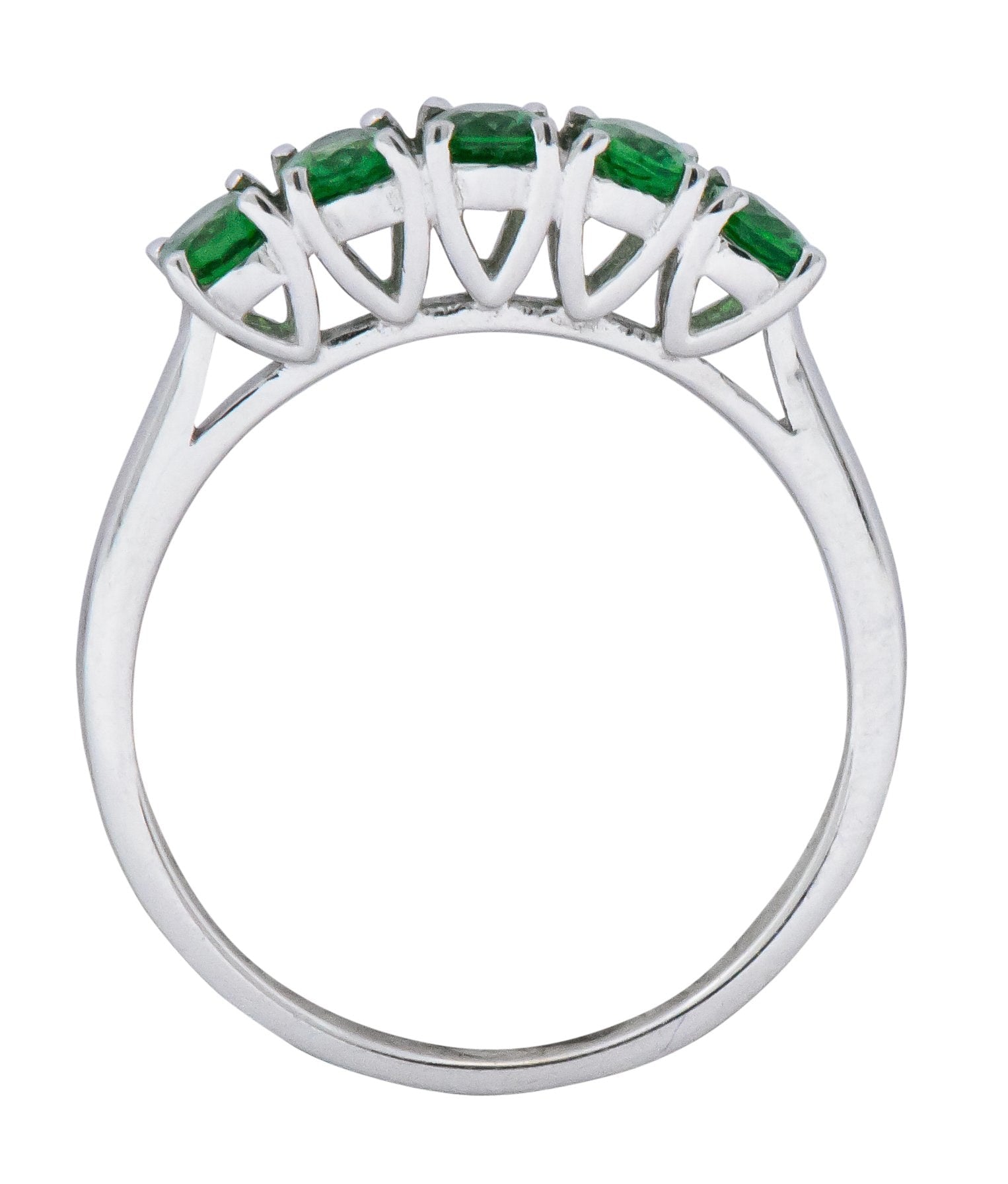 Contemporary 1.25 CTW Tsavorite Garnet 14 Karat White Gold Ring Wilson's Estate Jewelry