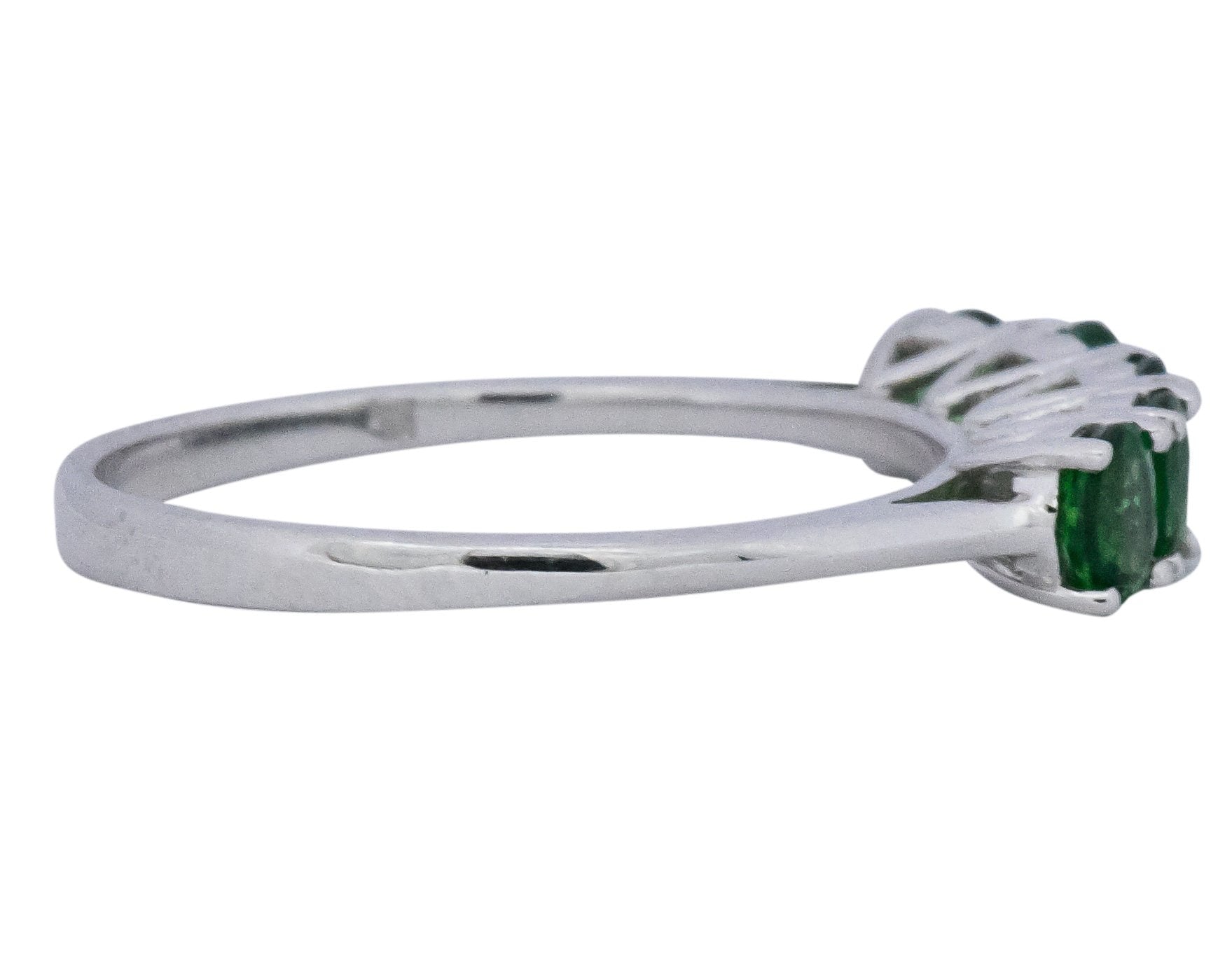 Contemporary 1.25 CTW Tsavorite Garnet 14 Karat White Gold Ring Wilson's Estate Jewelry