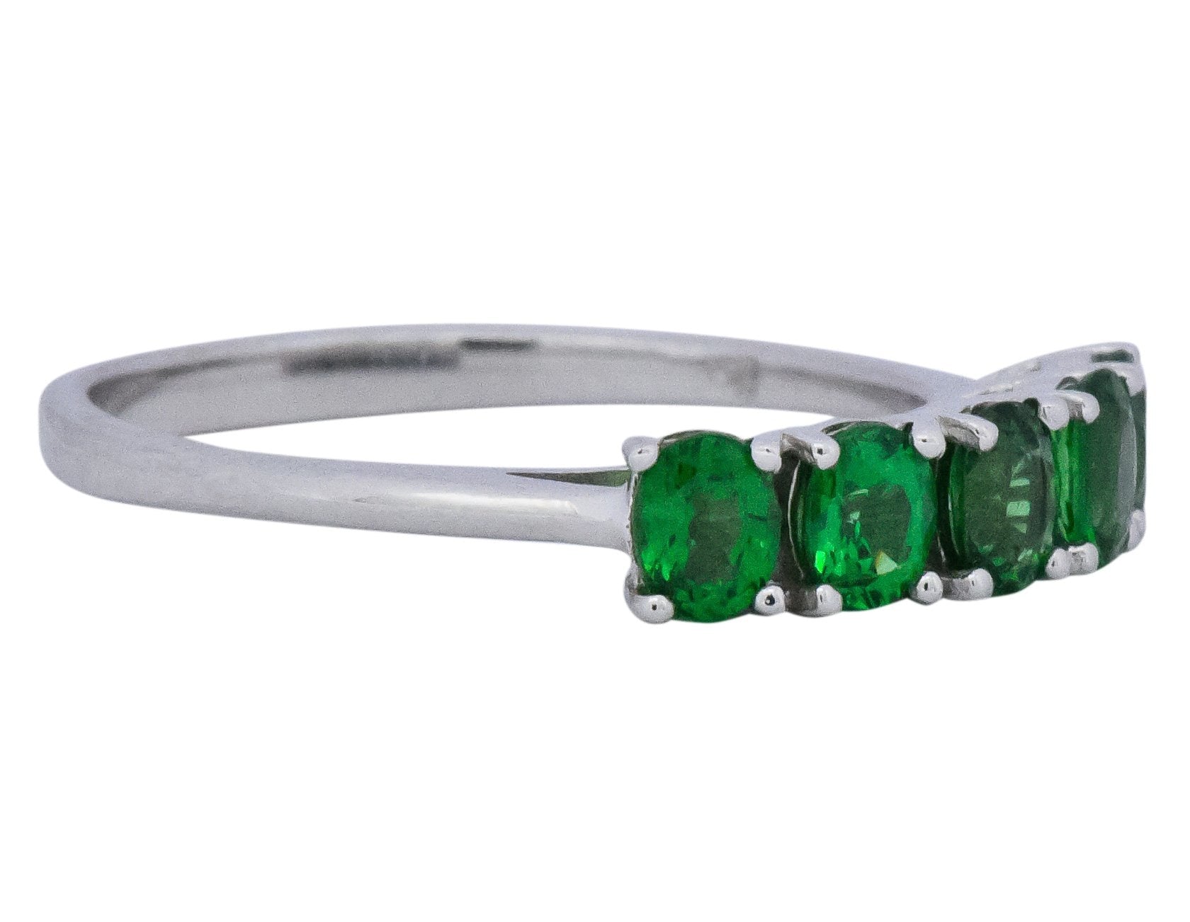Contemporary 1.25 CTW Tsavorite Garnet 14 Karat White Gold Ring Wilson's Estate Jewelry