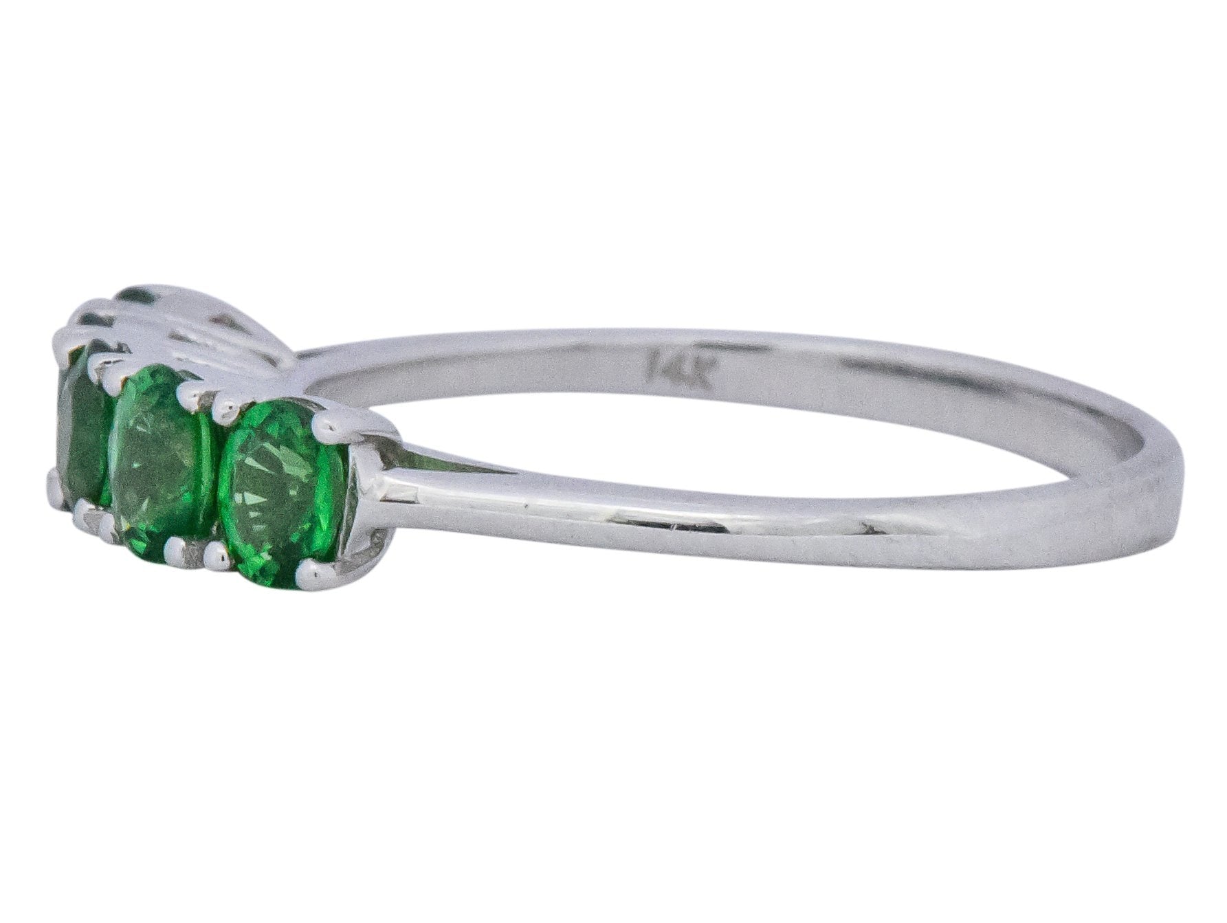 Contemporary 1.25 CTW Tsavorite Garnet 14 Karat White Gold Ring Wilson's Estate Jewelry