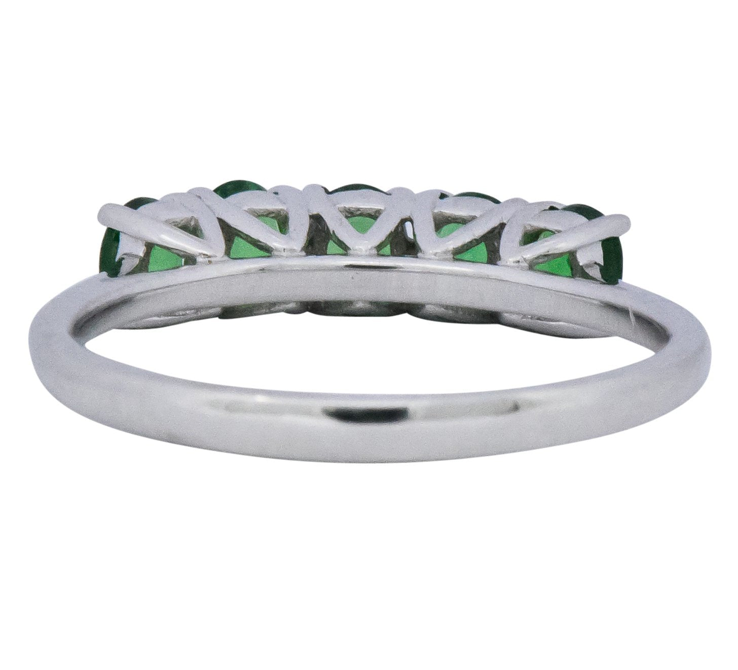Contemporary 1.25 CTW Tsavorite Garnet 14 Karat White Gold Ring Wilson's Estate Jewelry