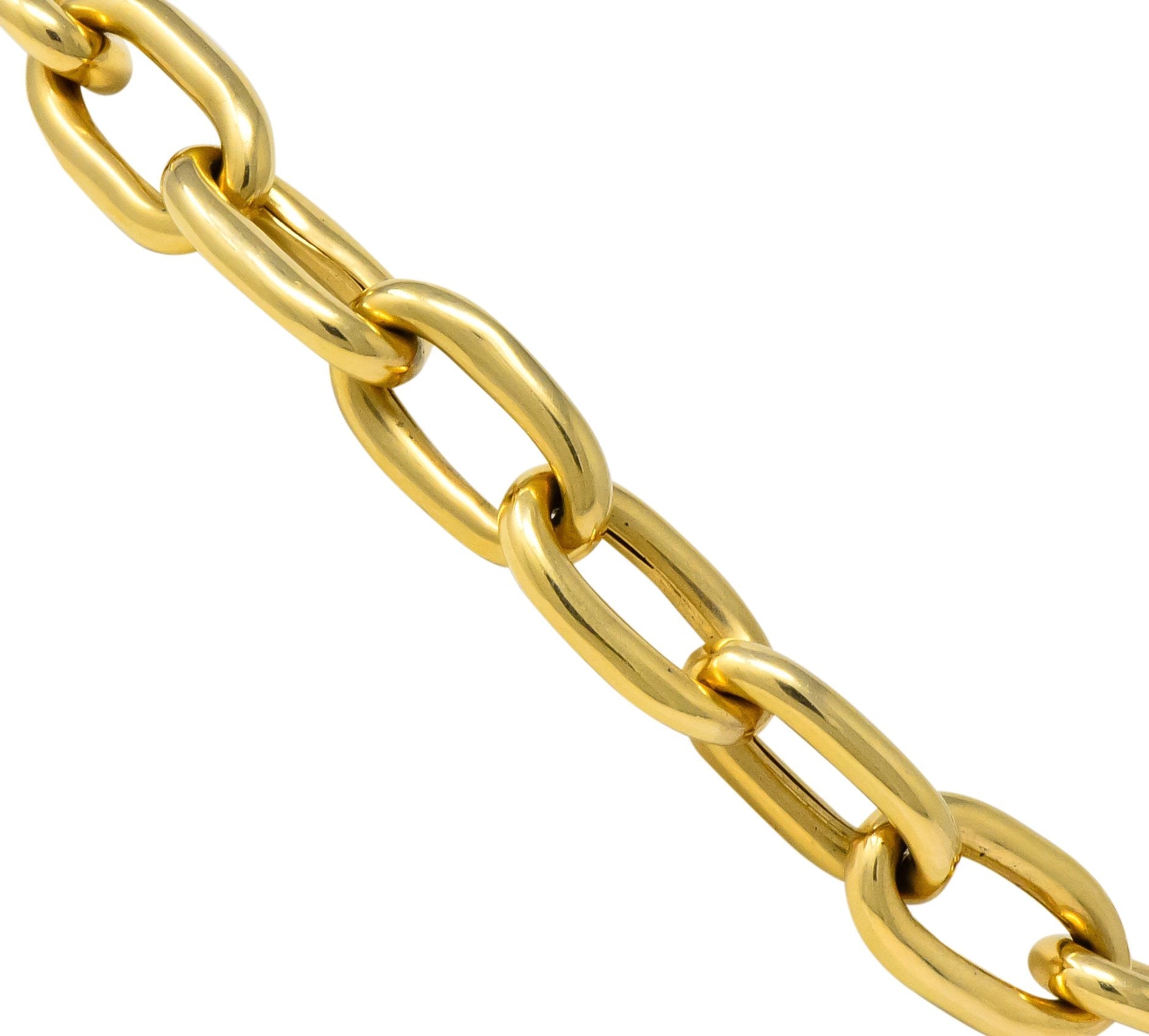 Contemporary 14 Karat Gold Oversized Oblong Chain Link Necklace - Wilson's Estate Jewelry