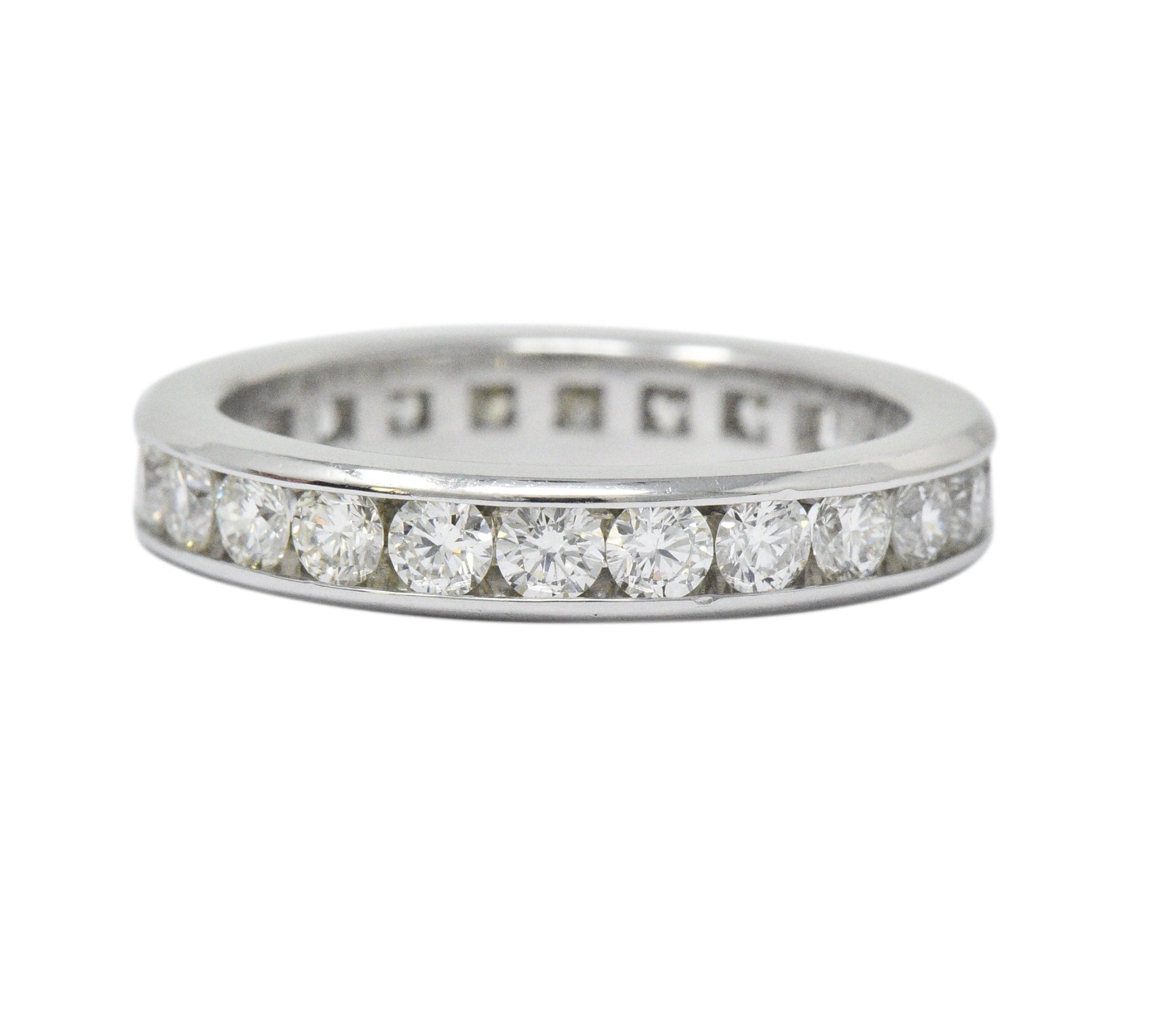 Contemporary 2.40 CTW Diamond Platinum Channel Eternity Band Ring Wilson's Estate Jewelry
