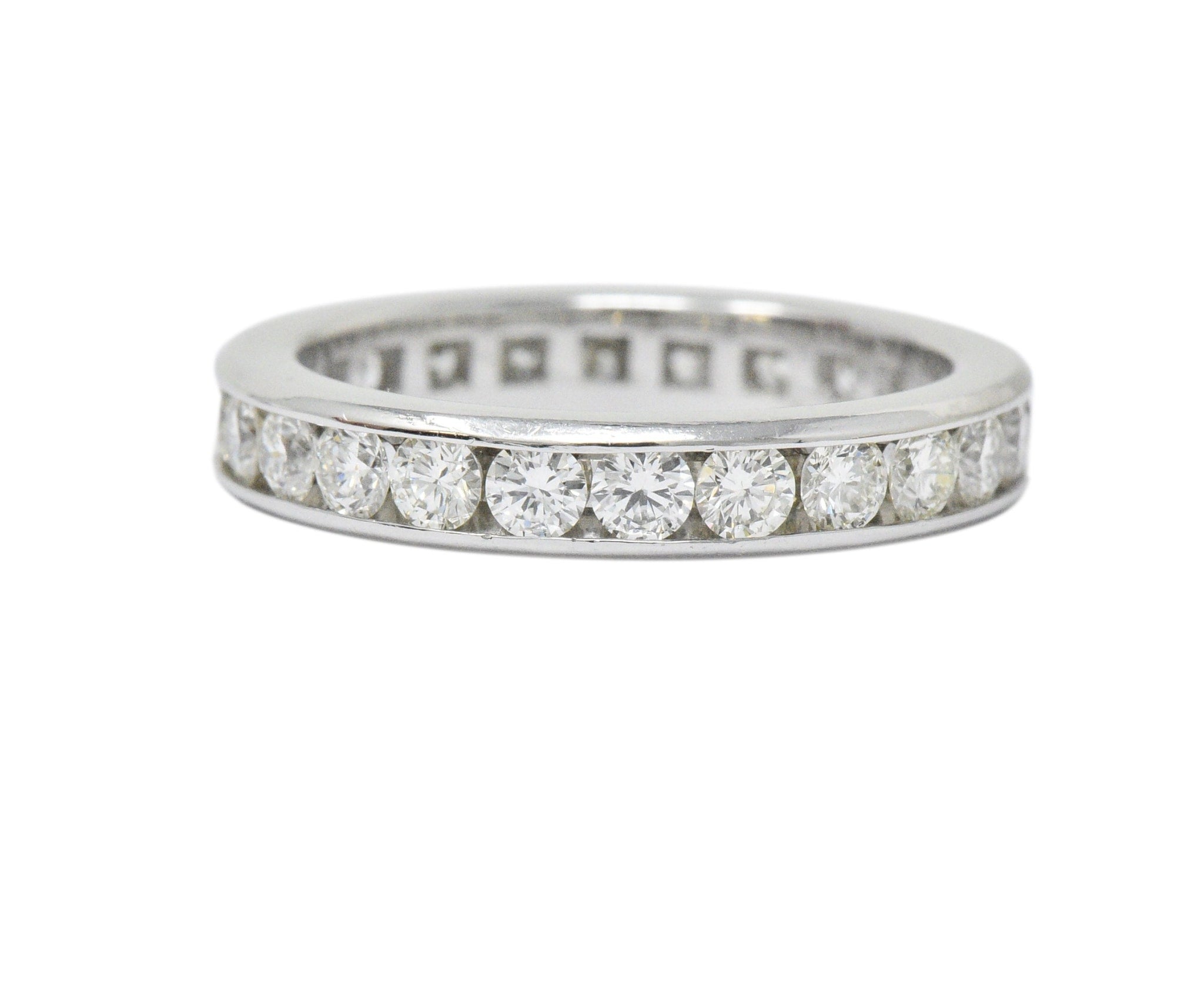 Contemporary 2.40 CTW Diamond Platinum Channel Eternity Band Ring Wilson's Estate Jewelry