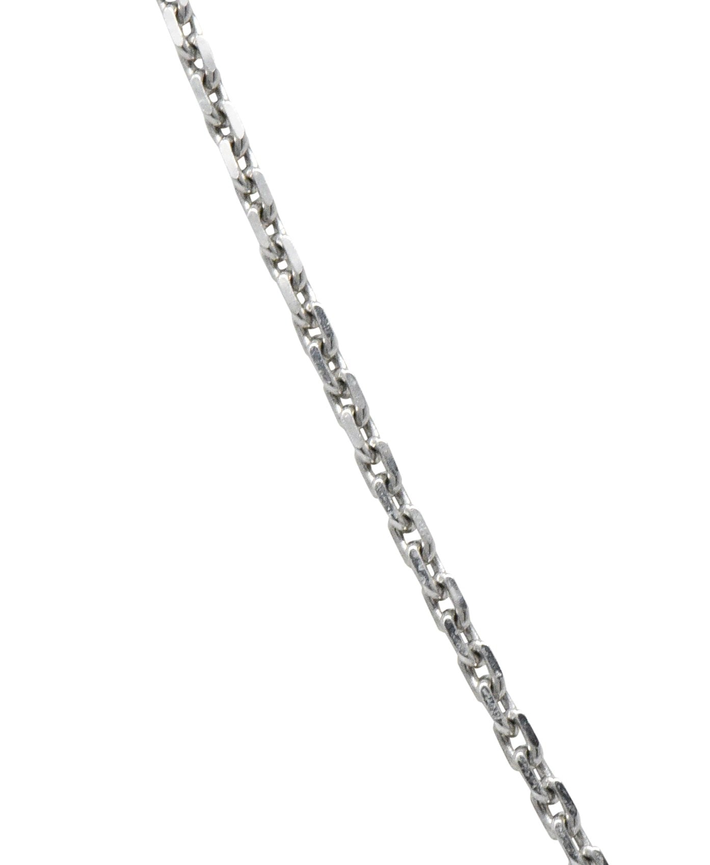 Contemporary 2.69 CTW Diamond 18 Karat White Gold Cross Pendant Necklace Wilson's Estate Jewelry