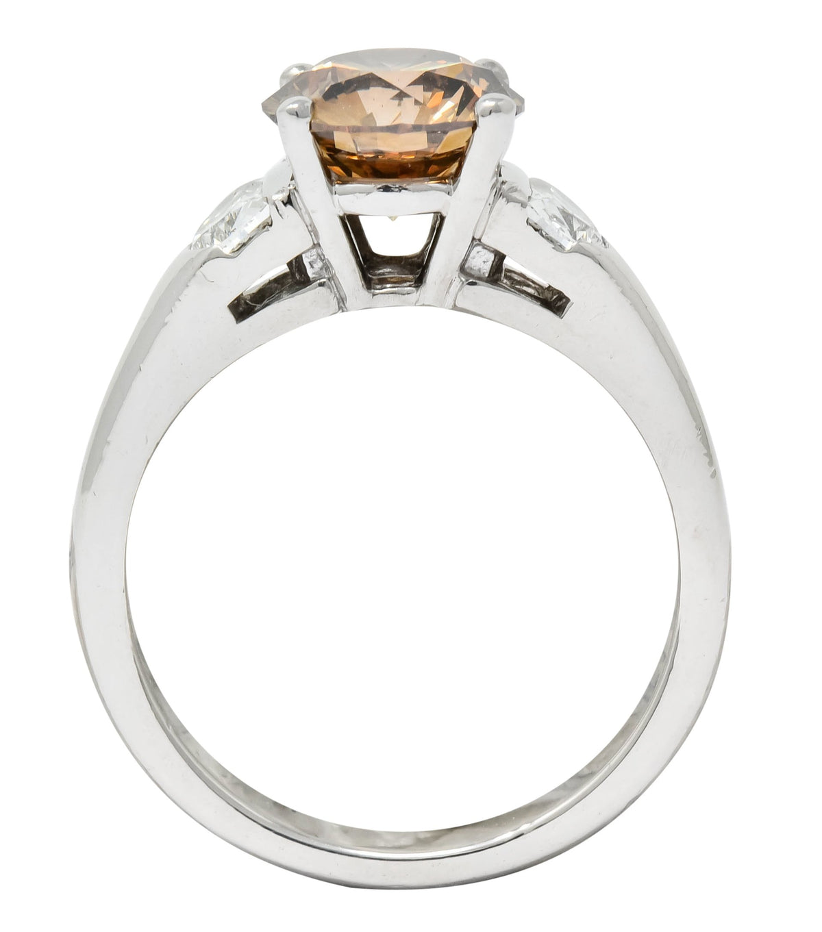 Contemporary 2.75 CTW Fancy Colored Diamond Platinum Engagement Ring GIA - Wilson's Estate Jewelry