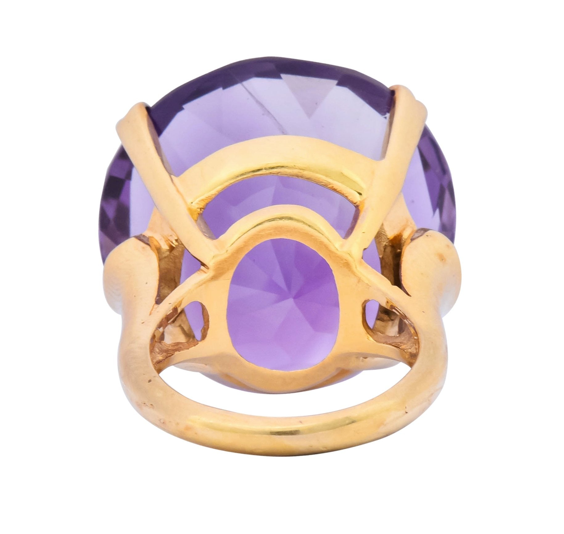 Contemporary 40.82 CTW Amethyst 14 Karat Gold Cocktail Ring - Wilson's Estate Jewelry