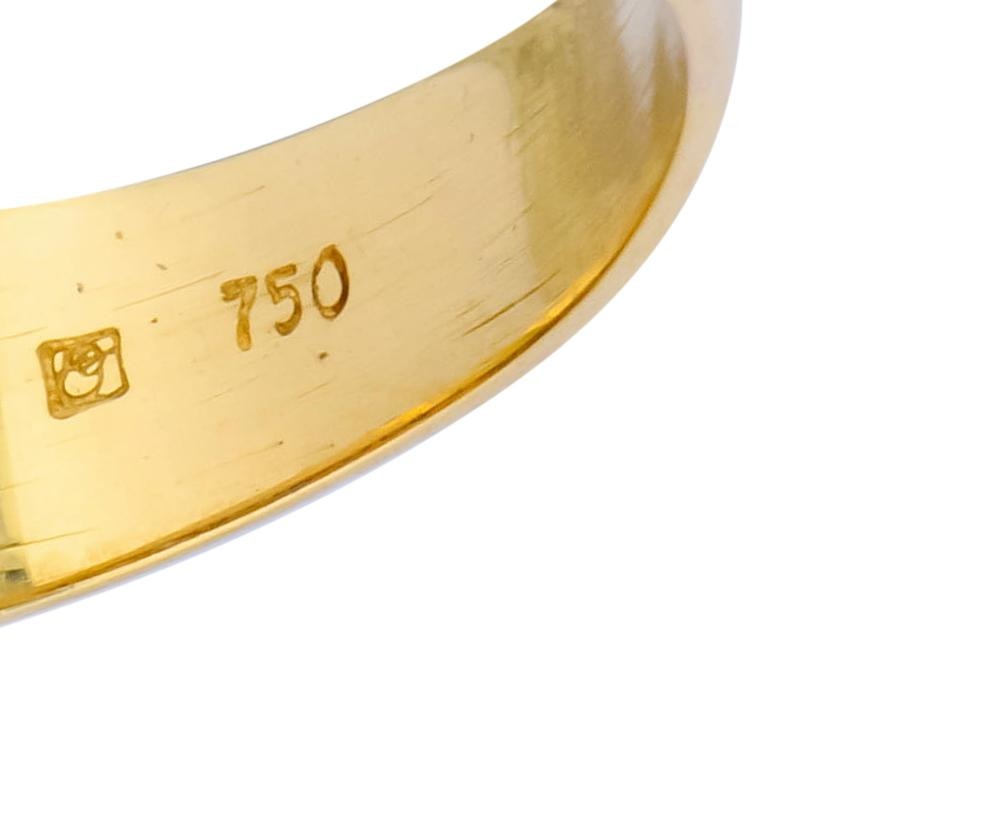 Contemporary 5.06 CTW Sapphire Diamond 18 Karat Gold Bombay Floral Band Ring - Wilson's Estate Jewelry