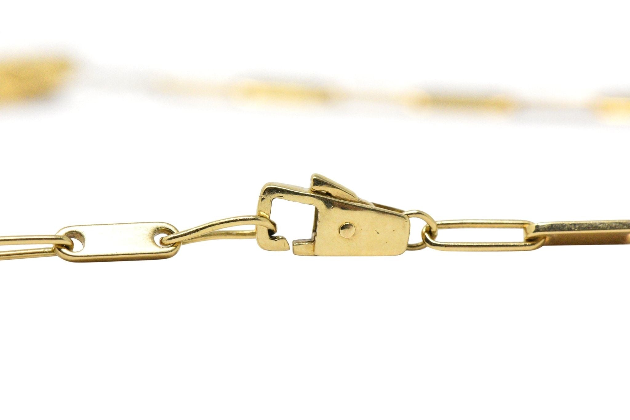 Contemporary Diamond 18 Karat Yellow Gold Articulated Fish Pendant Necklace Italy - Wilson's Estate Jewelry