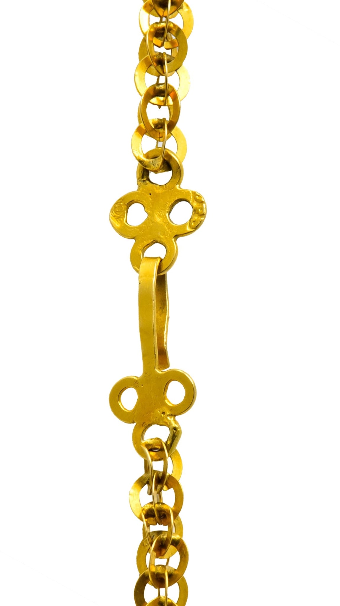 Continental Victorian 19 Karat Yellow Gold Spherical Long Chain - Wilson's Estate Jewelry