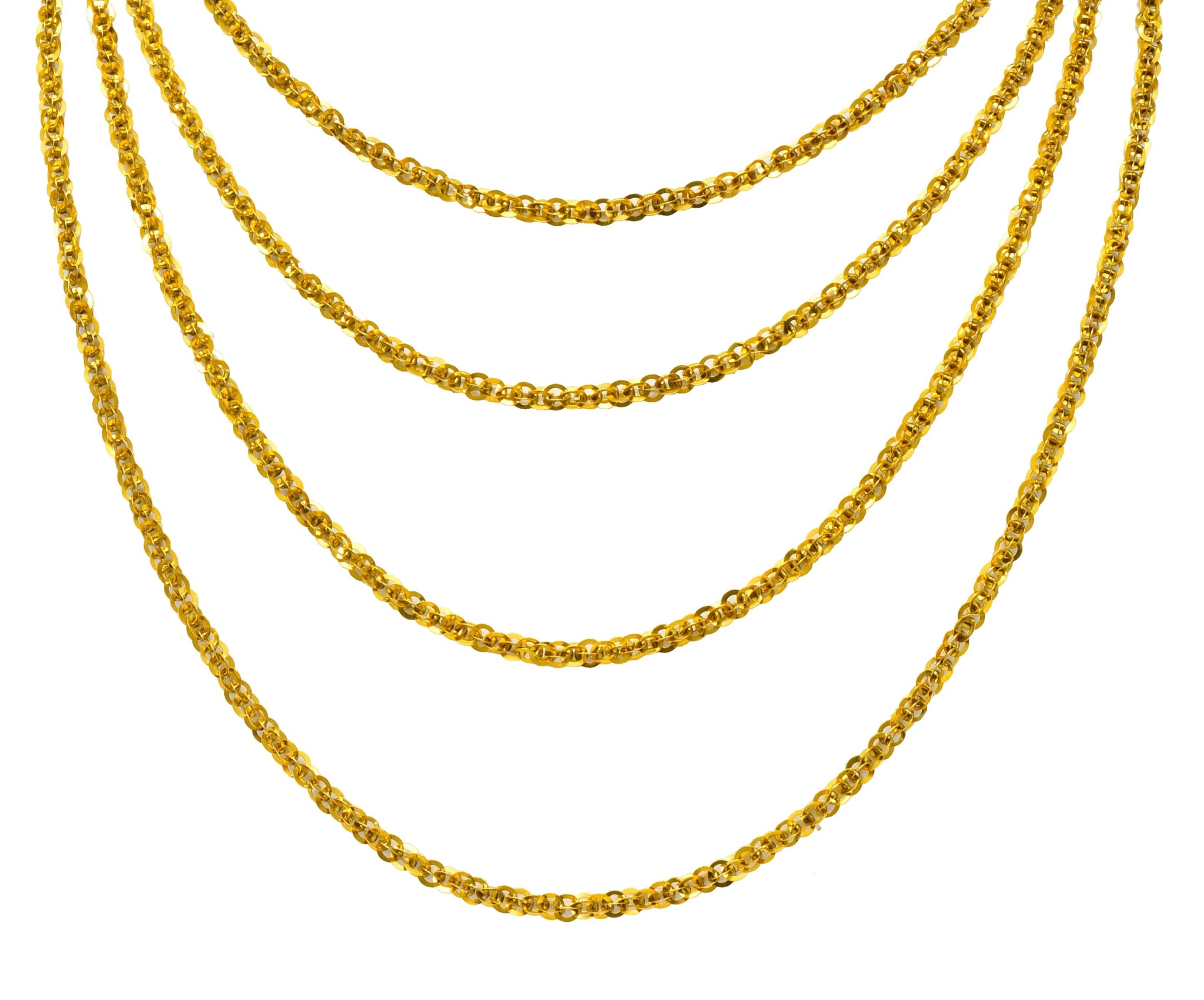 Continental Victorian 19 Karat Yellow Gold Spherical Long Chain - Wilson's Estate Jewelry