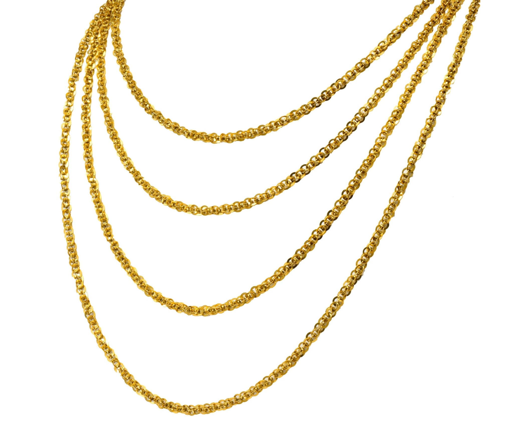 Continental Victorian 19 Karat Yellow Gold Spherical Long Chain - Wilson's Estate Jewelry