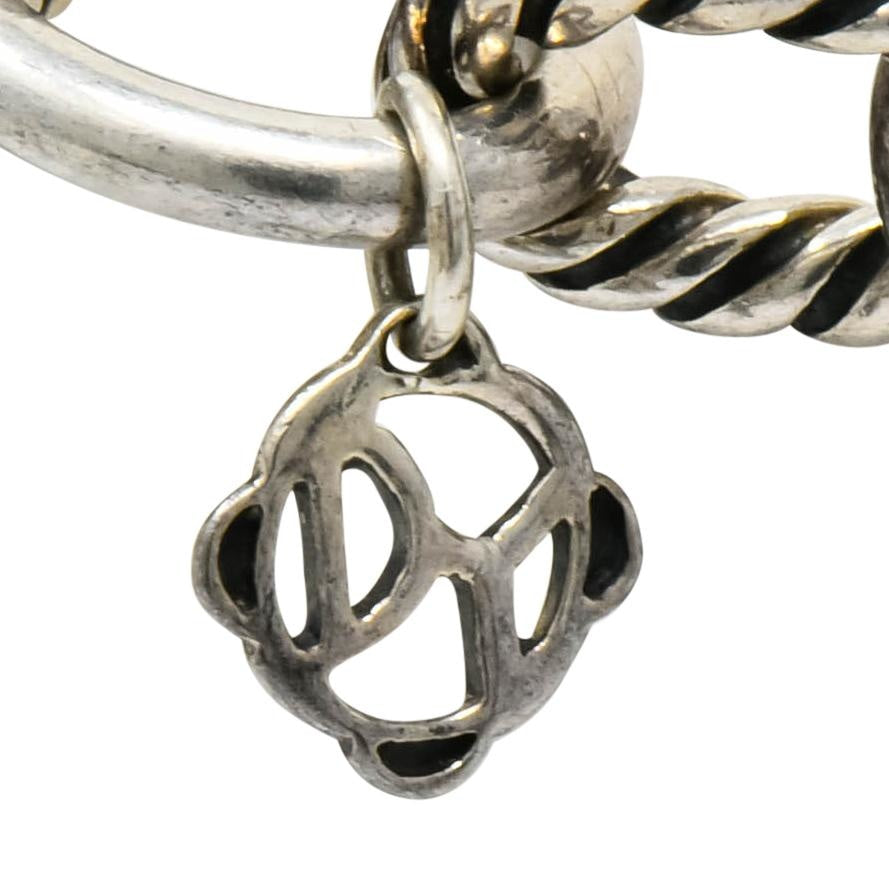 David Yurman Blue Topaz Sterling Silver Albion Enhancer Linked Necklace - Wilson's Estate Jewelry