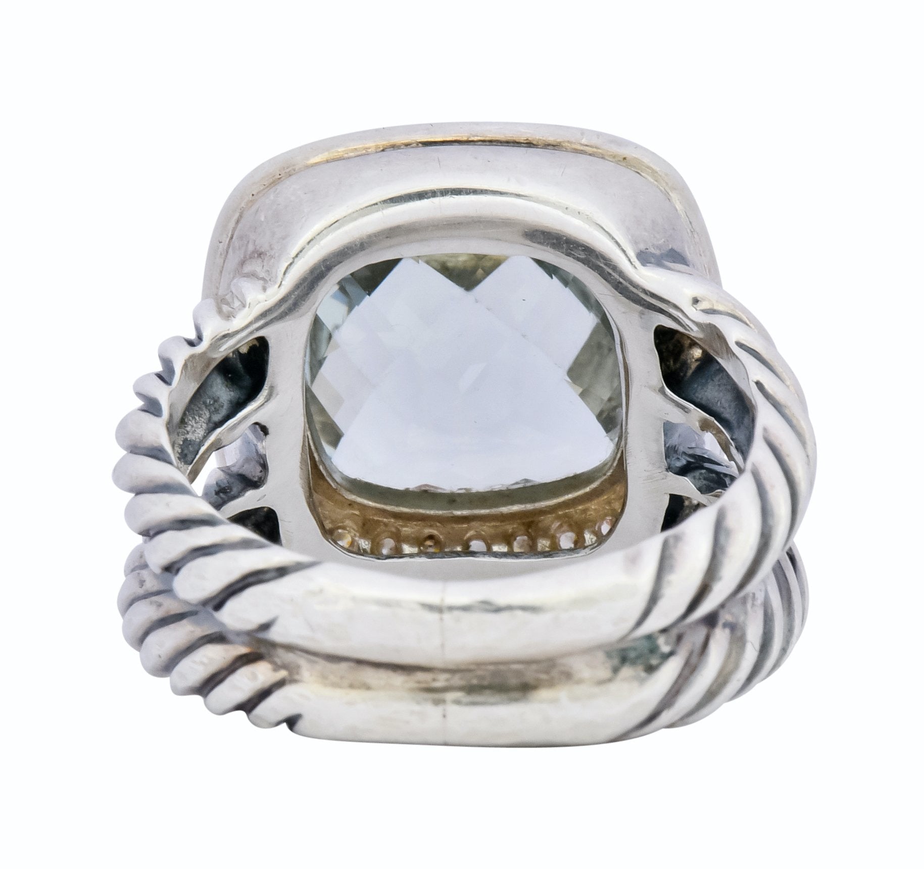 David Yurman Prasiolite Diamond Sterling Silver Albion Ring - Wilson's Estate Jewelry