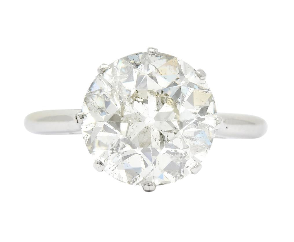 Edwardian 4.30 CTW Old European Cut Diamond Platinum Engagement Ring Circa 1915 - Wilson's Estate Jewelry