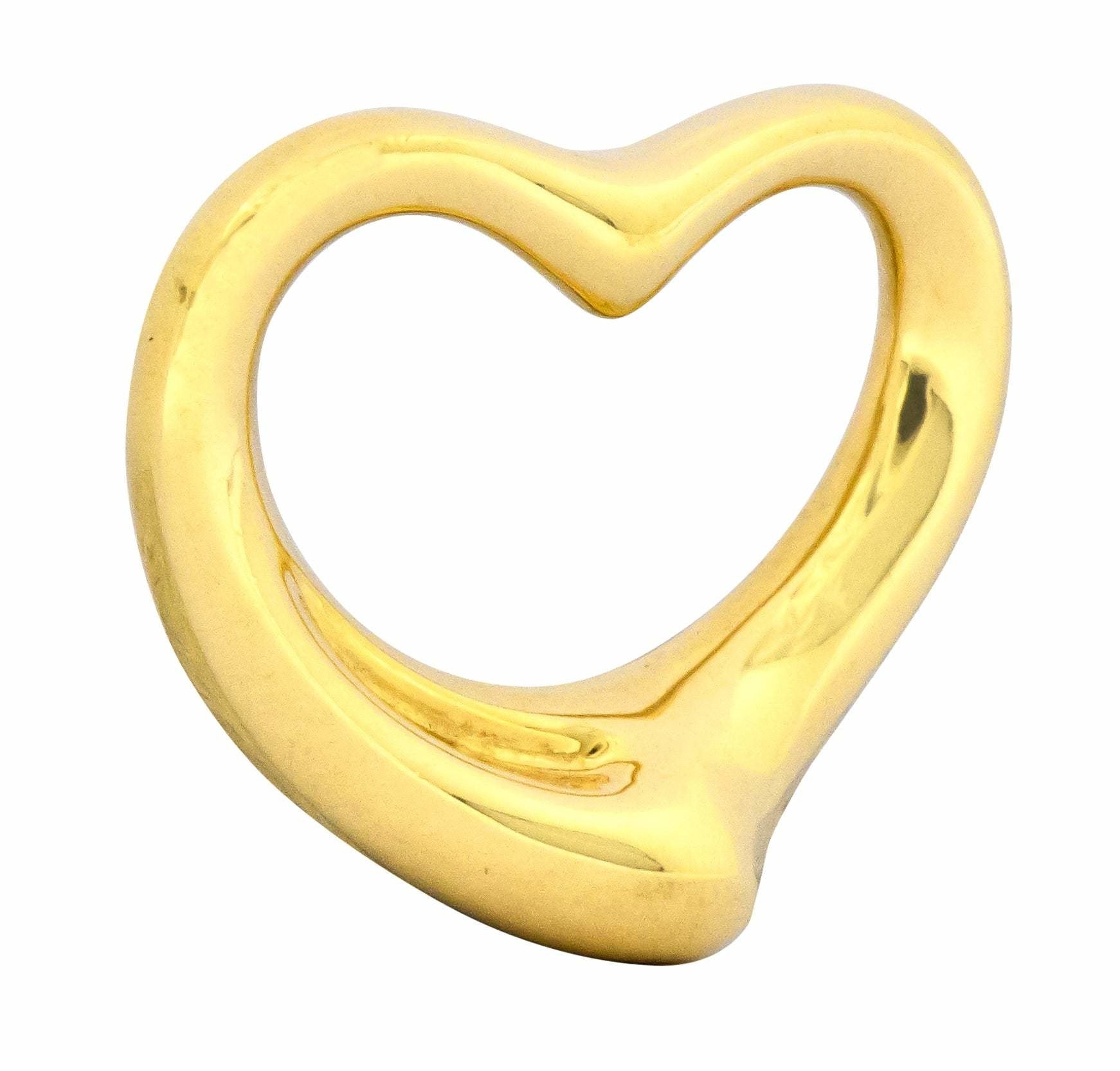Elsa Peretti Tiffany & Co. Spain 18 Karat Gold 25MM Open Heart Pendant - Wilson's Estate Jewelry