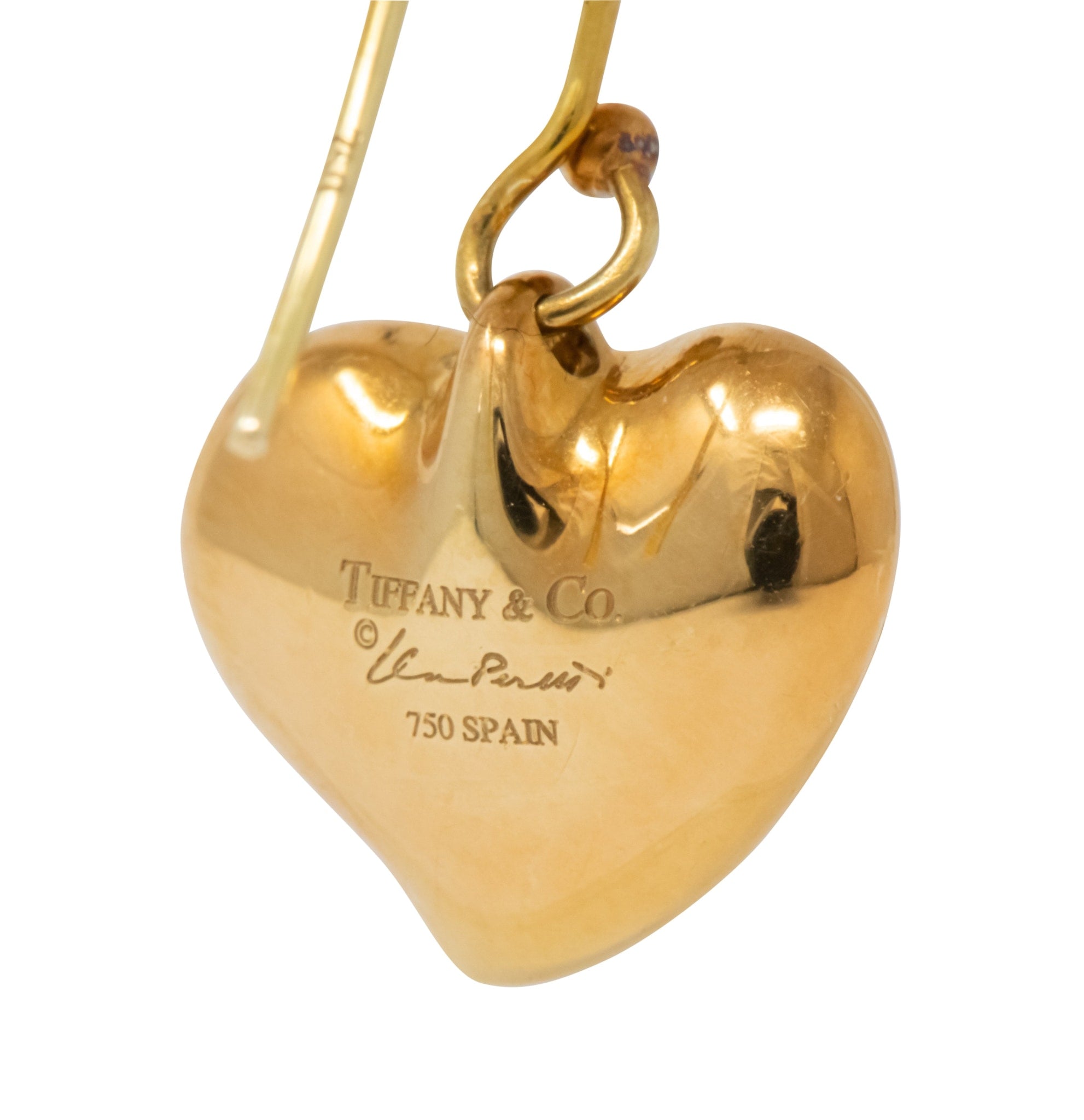 Elsa Peretti Tiffany & Co. Vintage 18 Karat Gold Heart Drop Earrings - Wilson's Estate Jewelry