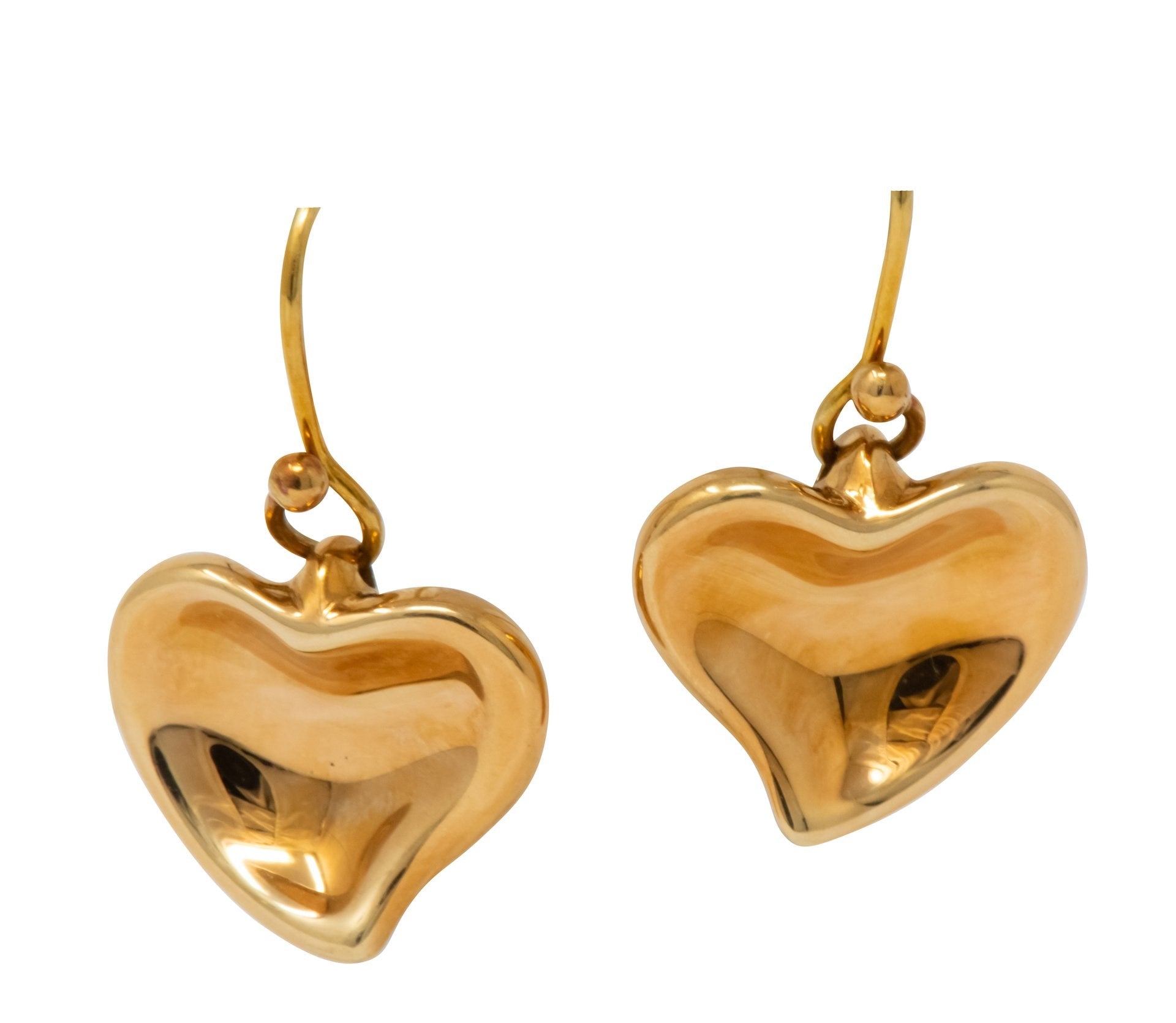 Elsa Peretti Tiffany & Co. Vintage 18 Karat Gold Heart Drop Earrings - Wilson's Estate Jewelry